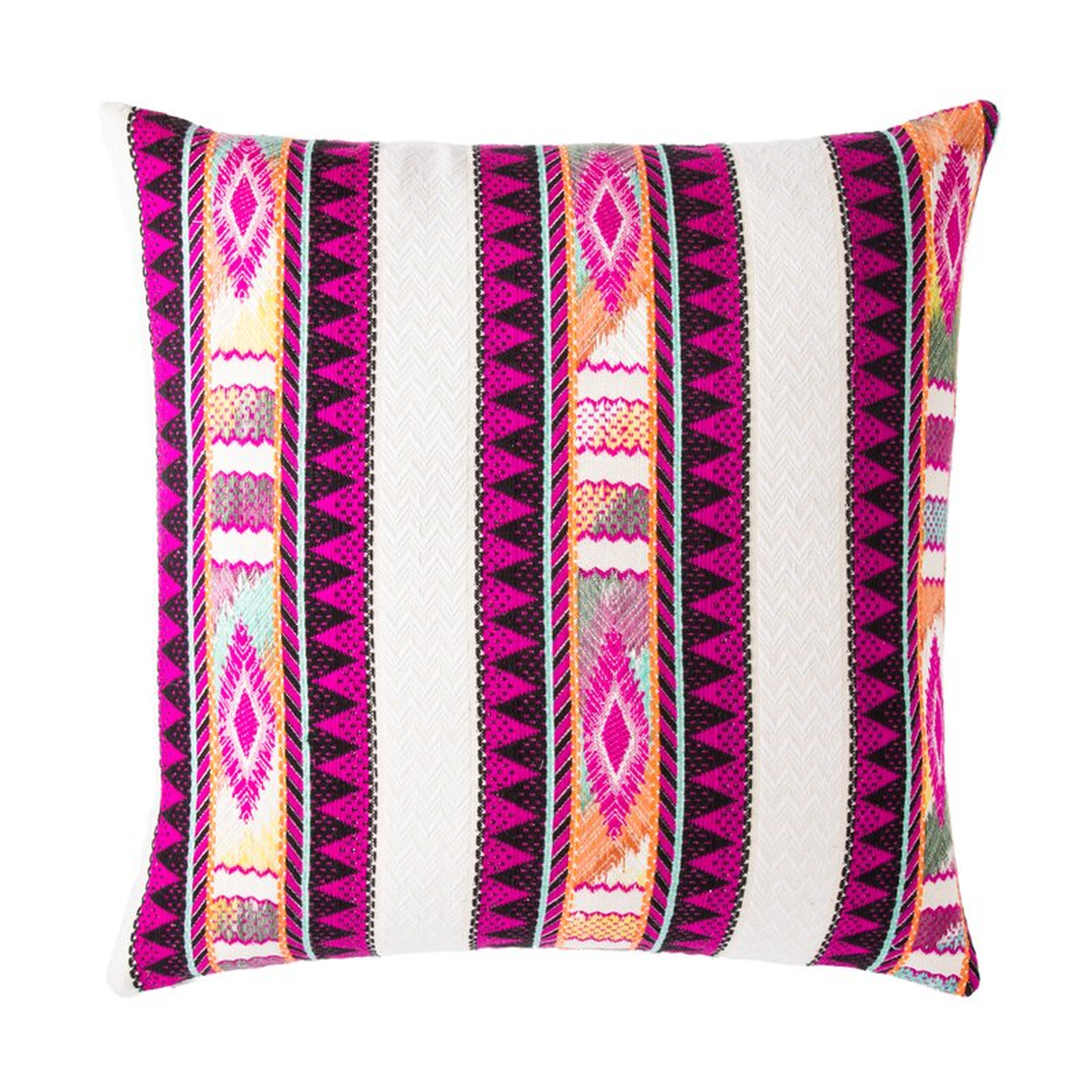 Mayra Striped Multicolor/ Ivory Throw Pillow 22 Inch Fill Material: Down - Perigold