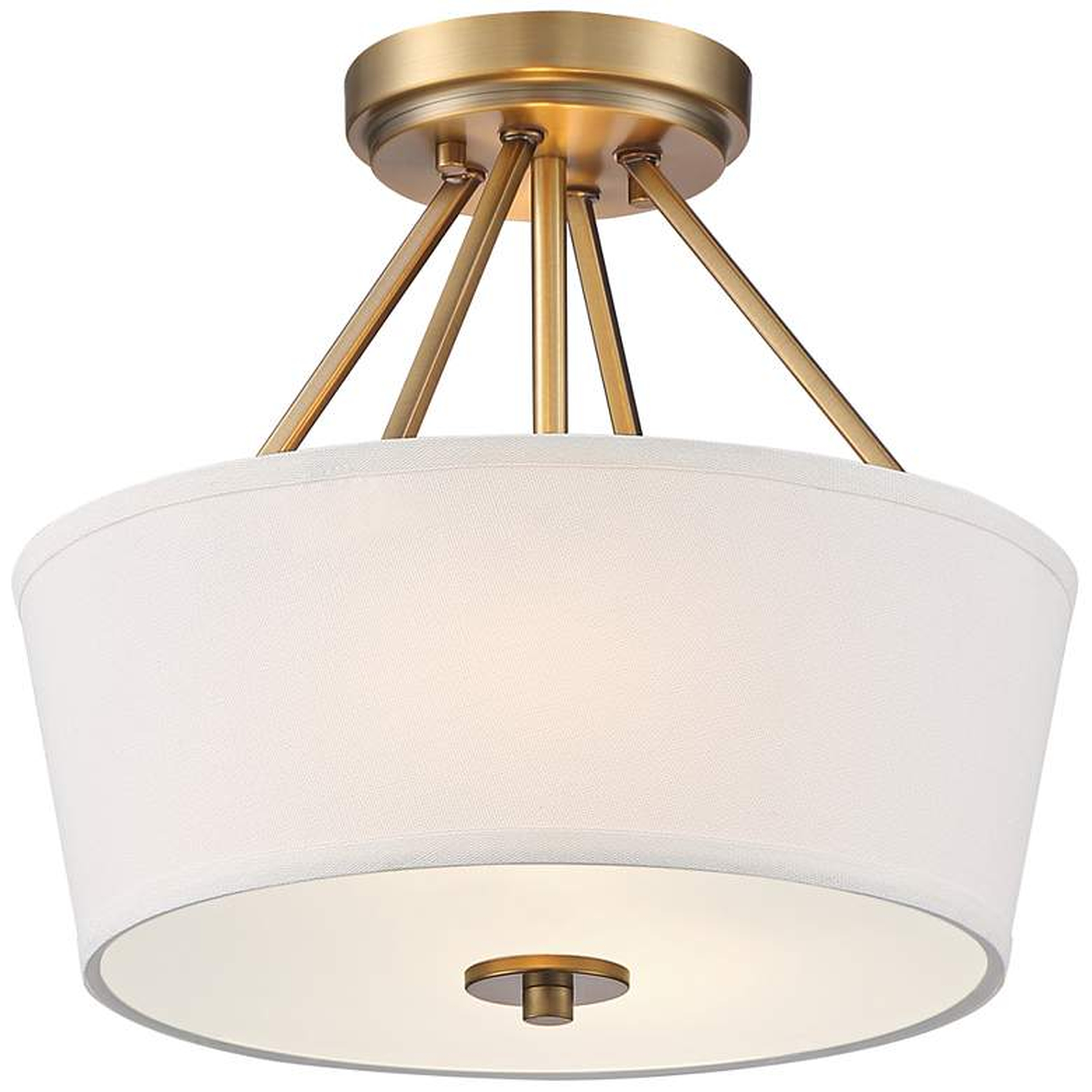 Possini Euro Conner Warm Drum Ceiling Light, Brass, 13" - Lamps Plus