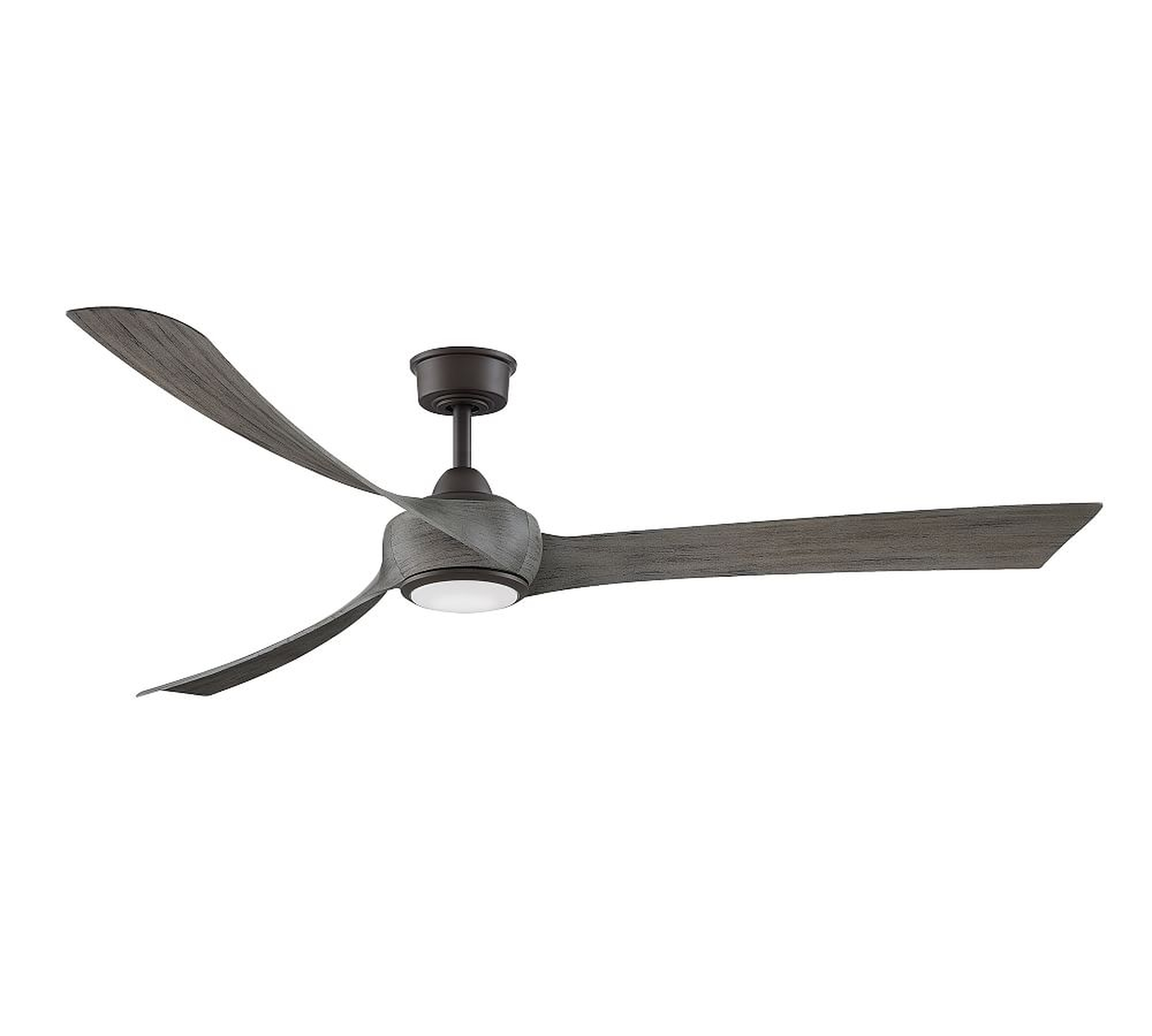 Wrap 72" Indoor/Outdoor Ceiling Fan With Led Light Kit, Matte Greige/Weathered Wood Blades - Pottery Barn