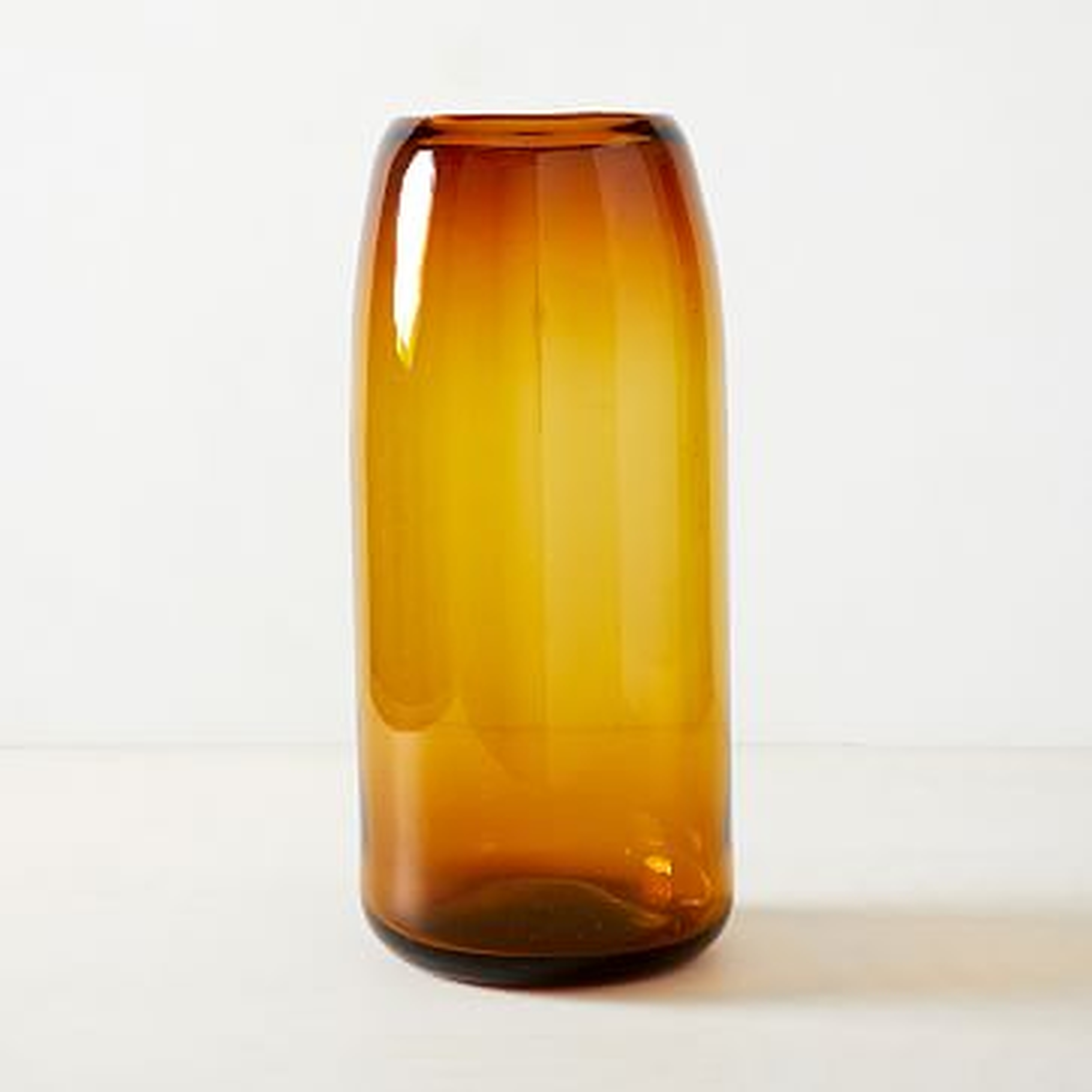 Mexican Glass Vases, Hurricane, Amber, Large - West Elm