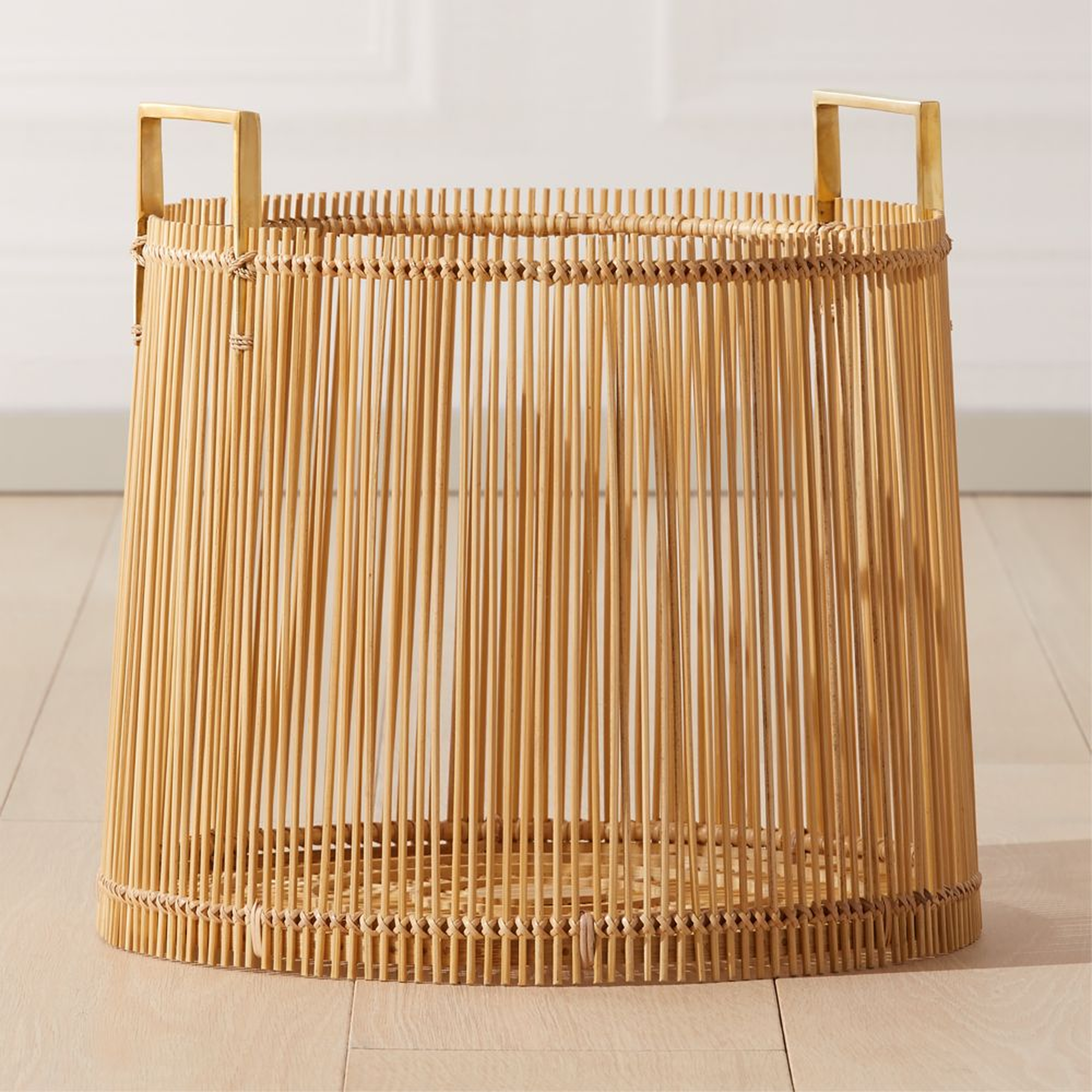 Mina Brass and Bamboo Basket - CB2