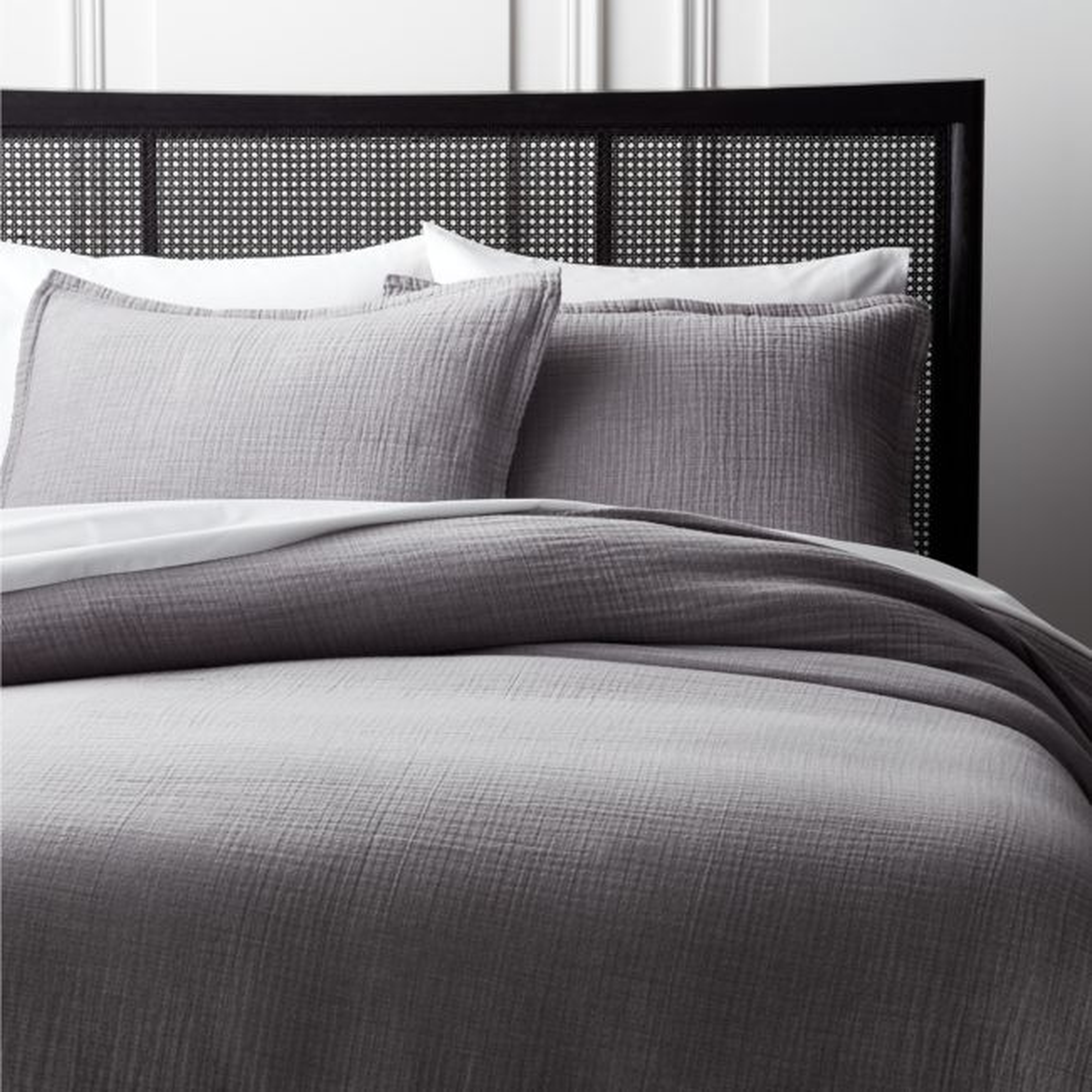 Alto Organic Cotton Grey King Duvet Cover - CB2