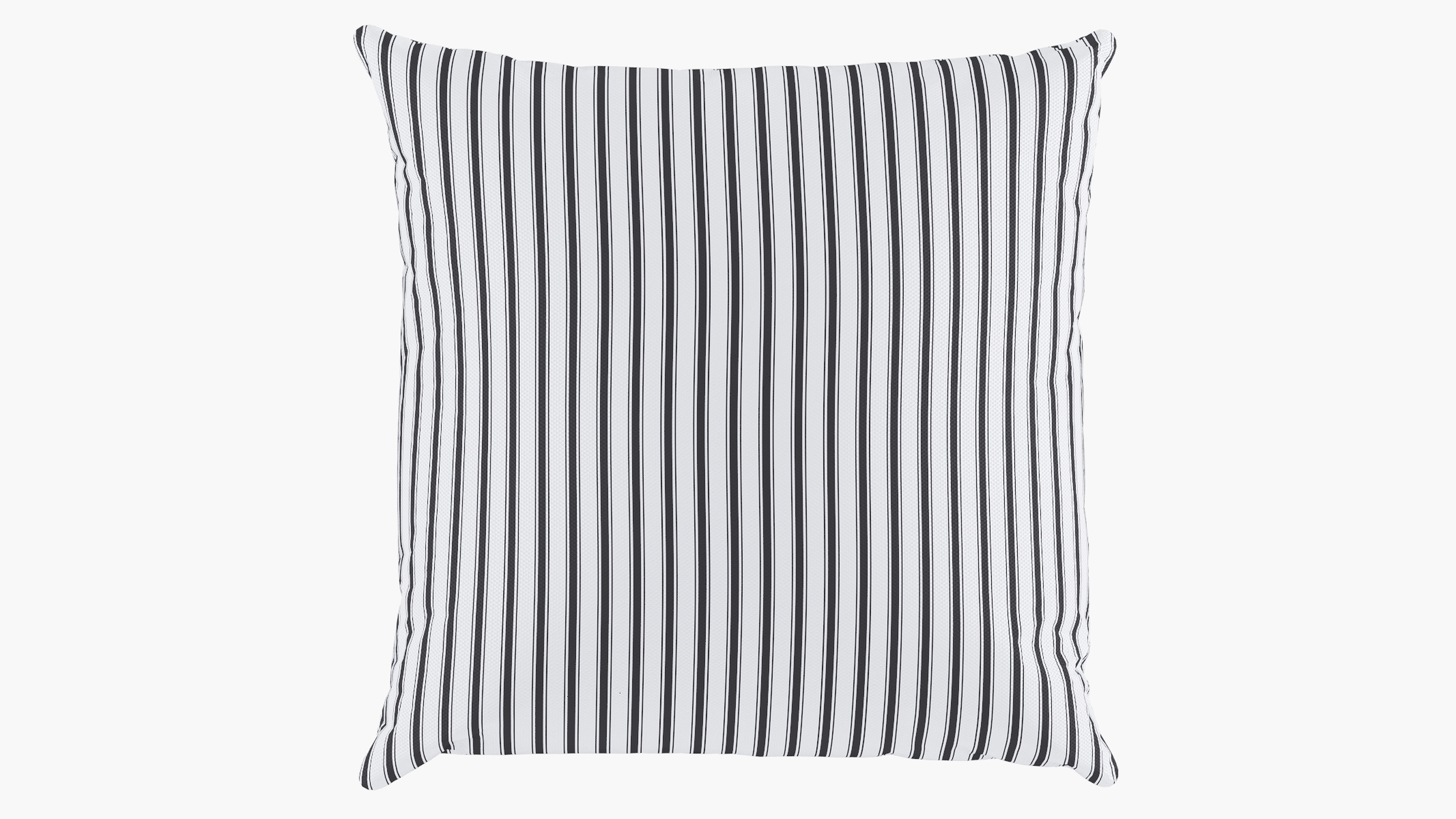 Outdoor 16" Throw Pillow, Black Classic Ticking Stripe, 16" x 16" - The Inside