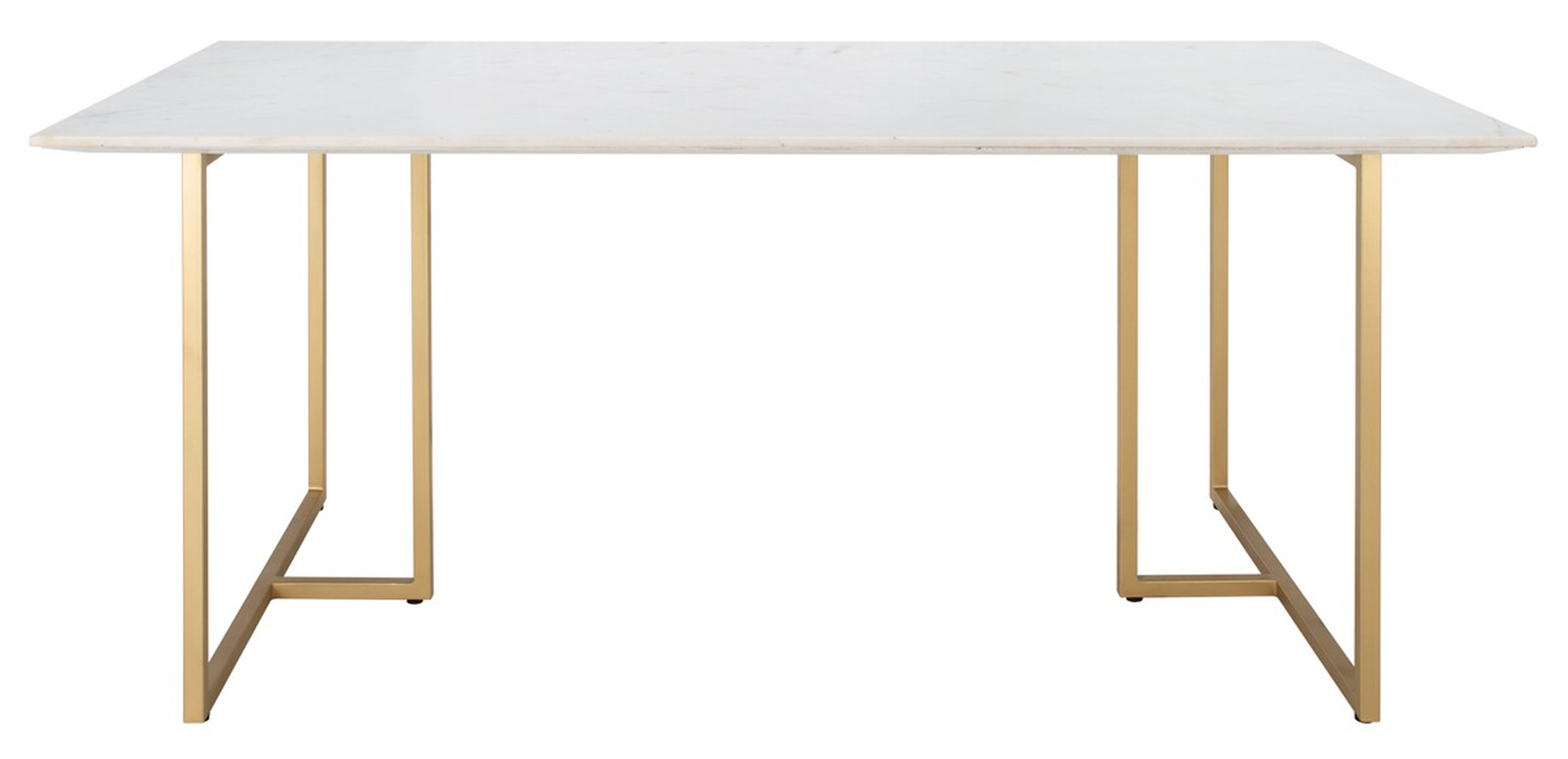 Rosie Marble Top Dining Table - White/Gold - Safavieh - Safavieh Couture