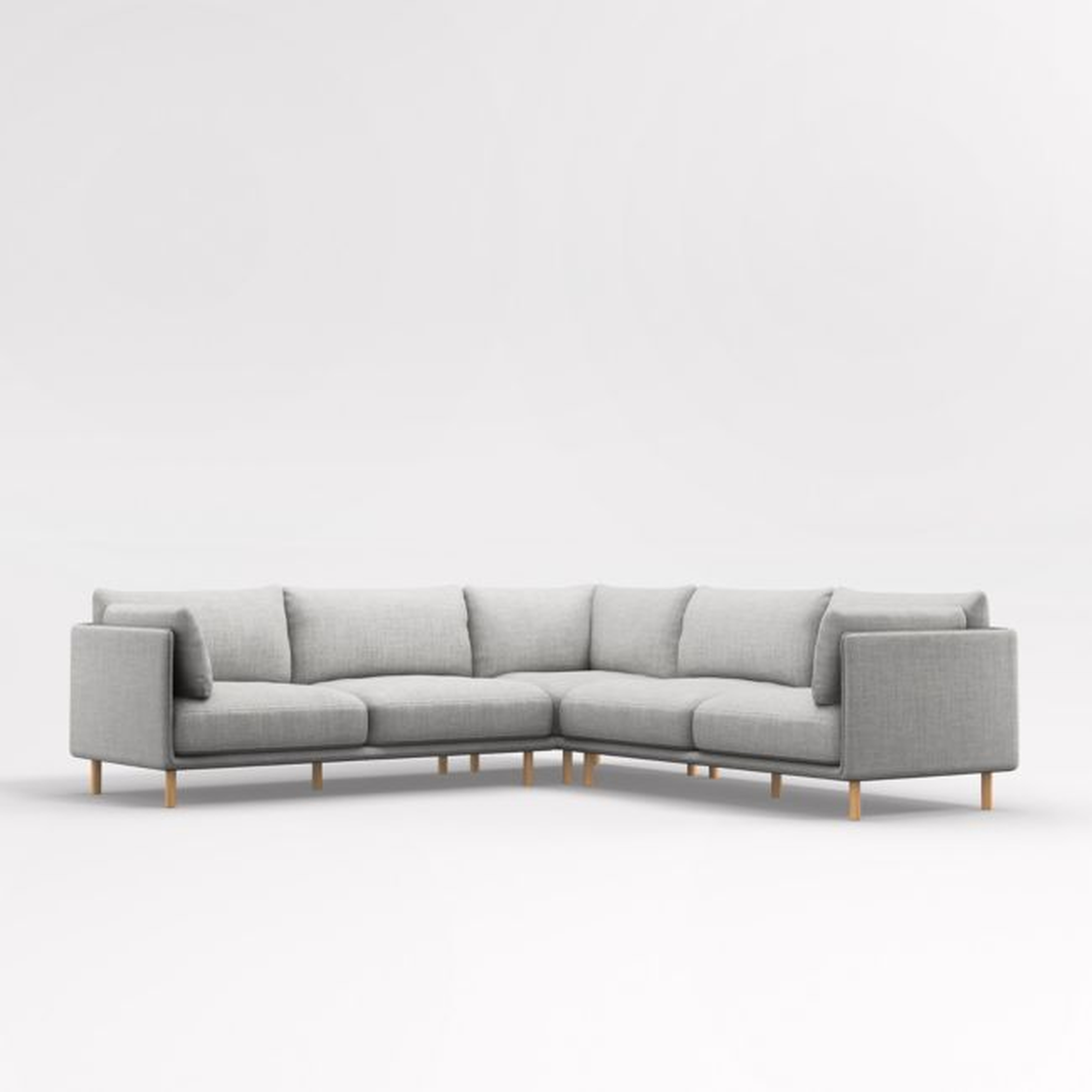 Wells 3-Piece L-Shaped Sectional Sofa with Natural Leg Finish - Crate and Barrel
