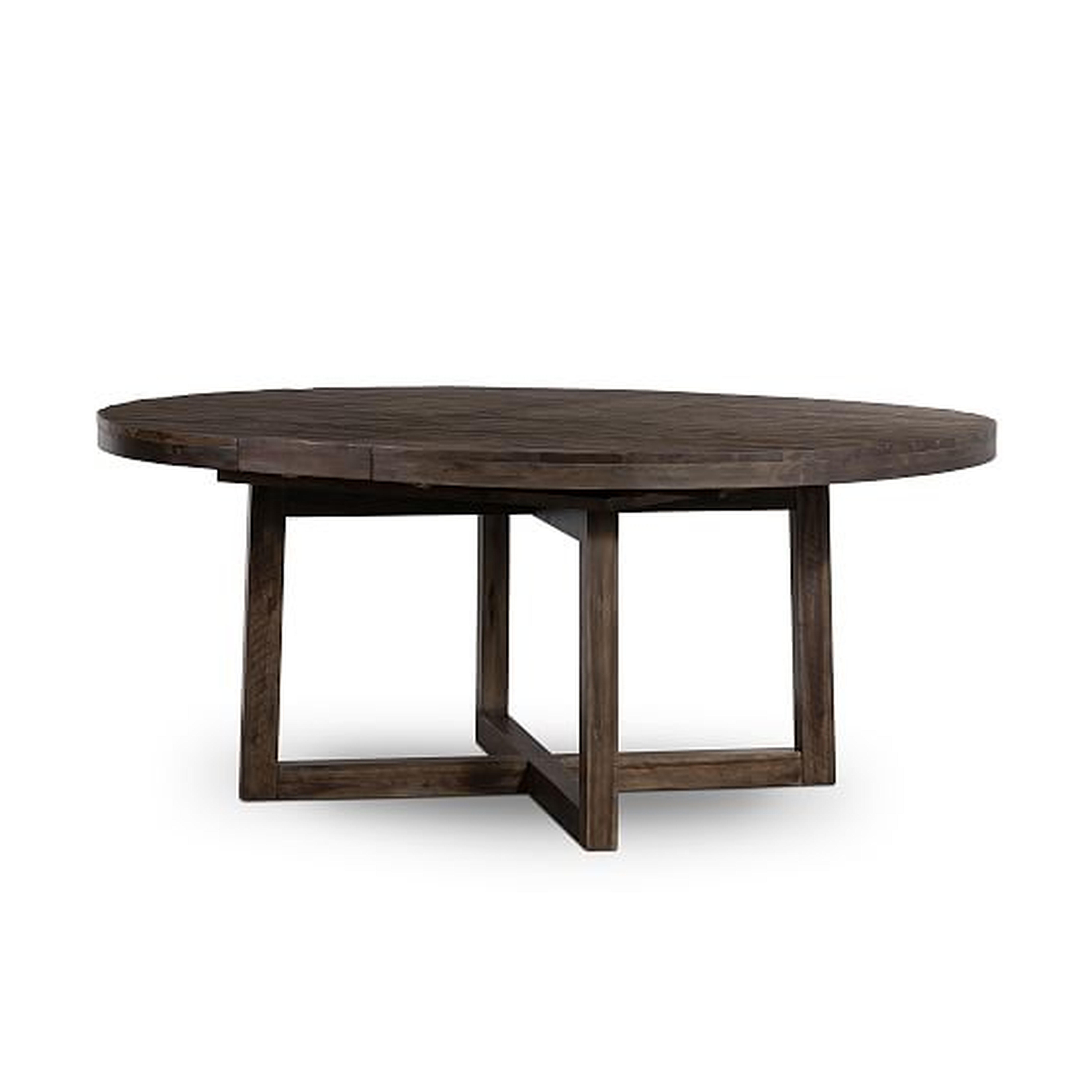 Logan Round Expandable Dining Table, Rubbed Black - West Elm