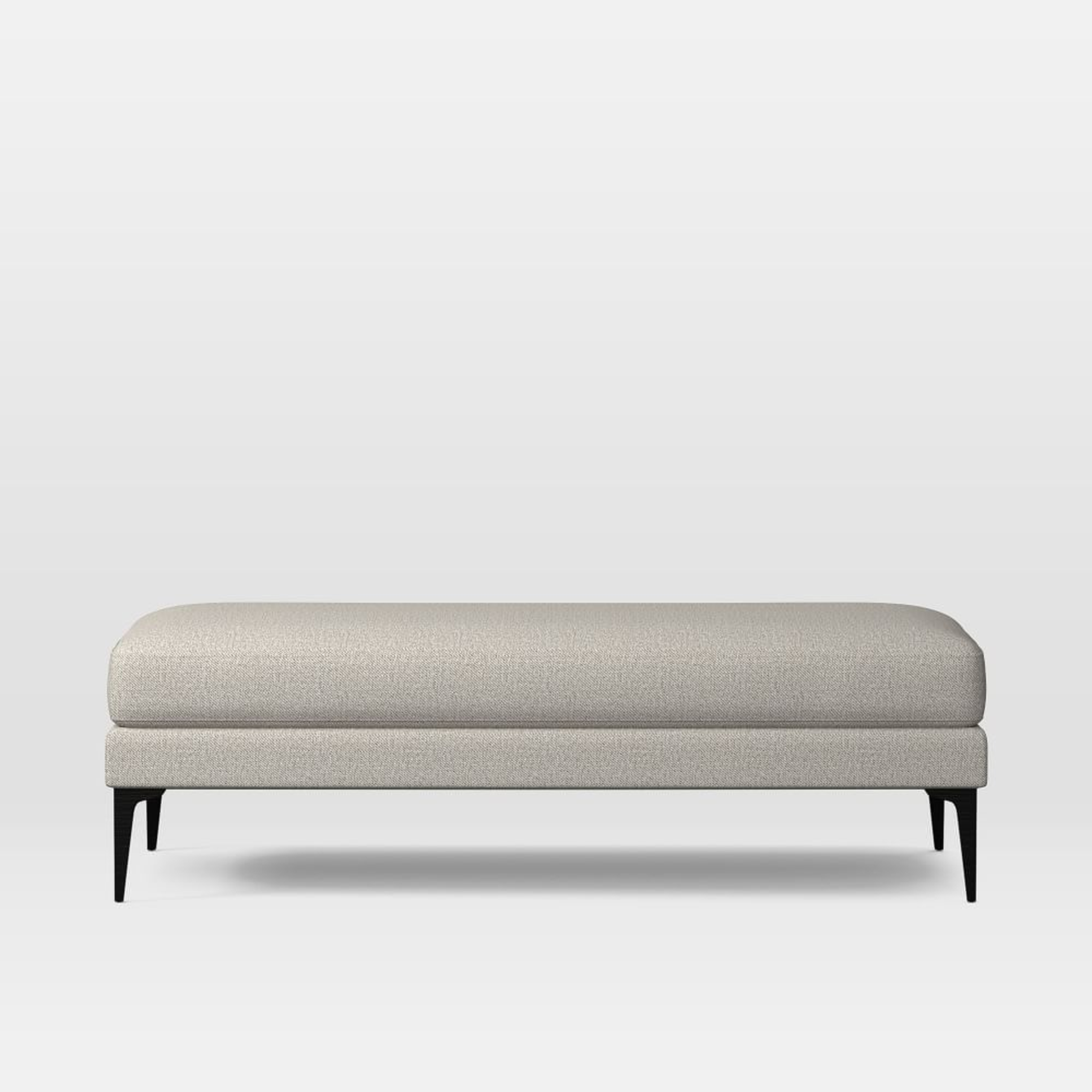 Andes Bench, Poly , Twill, Dove, Dark Pewter - West Elm