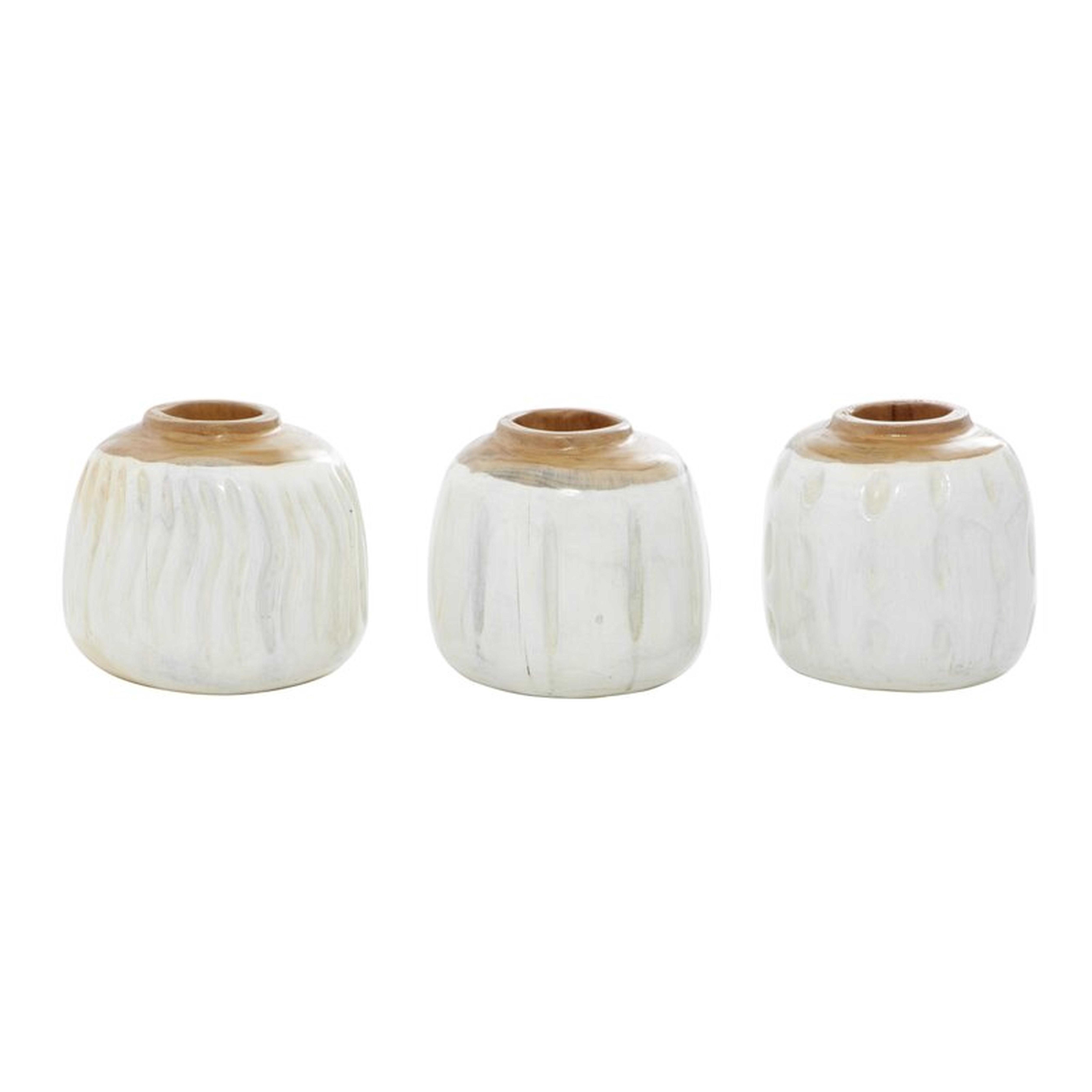 Bonita White Wood Table Vases, Set of 3 - Wayfair