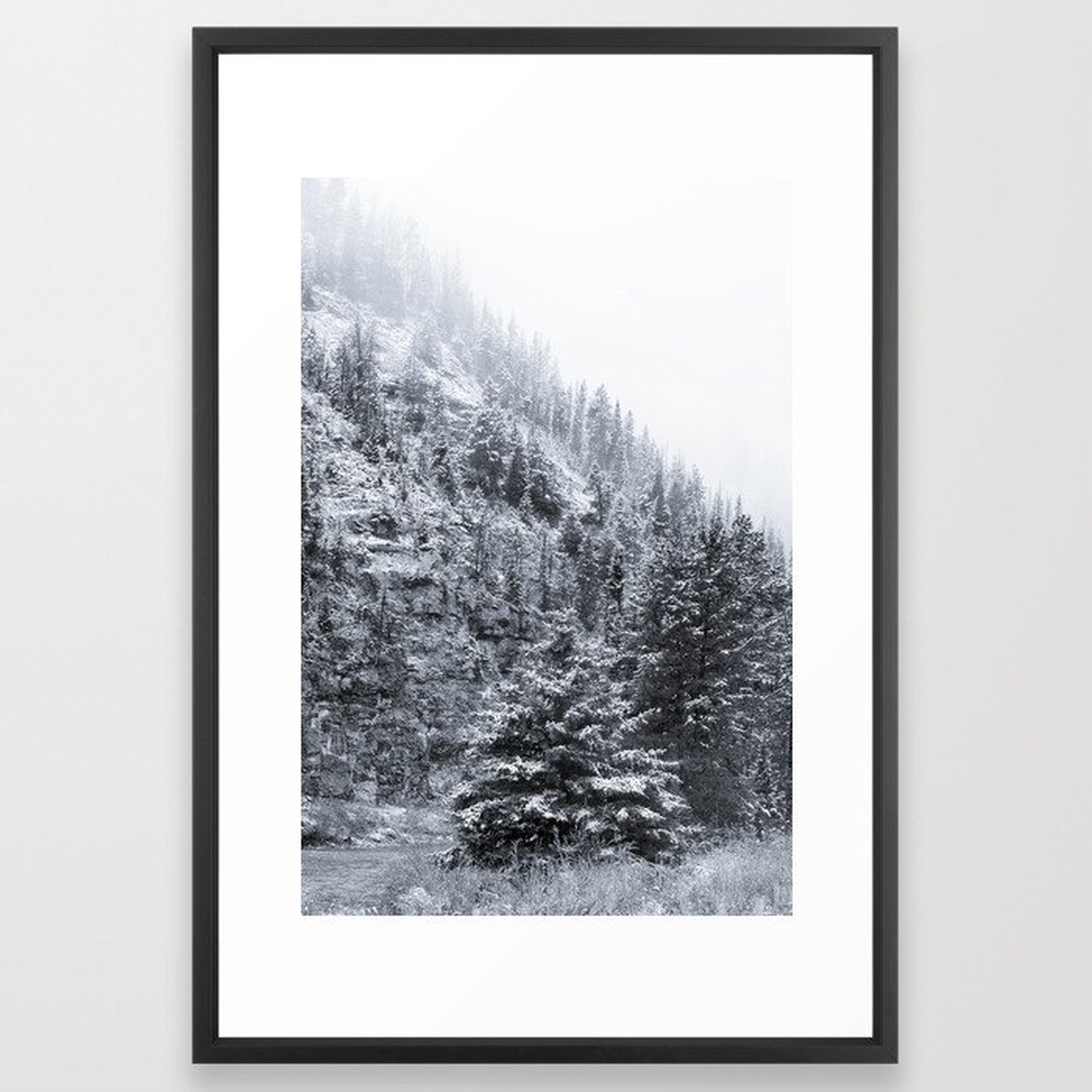 Mountain Snowfall Framed Art Print by Christina Lynn Williams - Vector Black - LARGE (Gallery)-26x38 - Society6