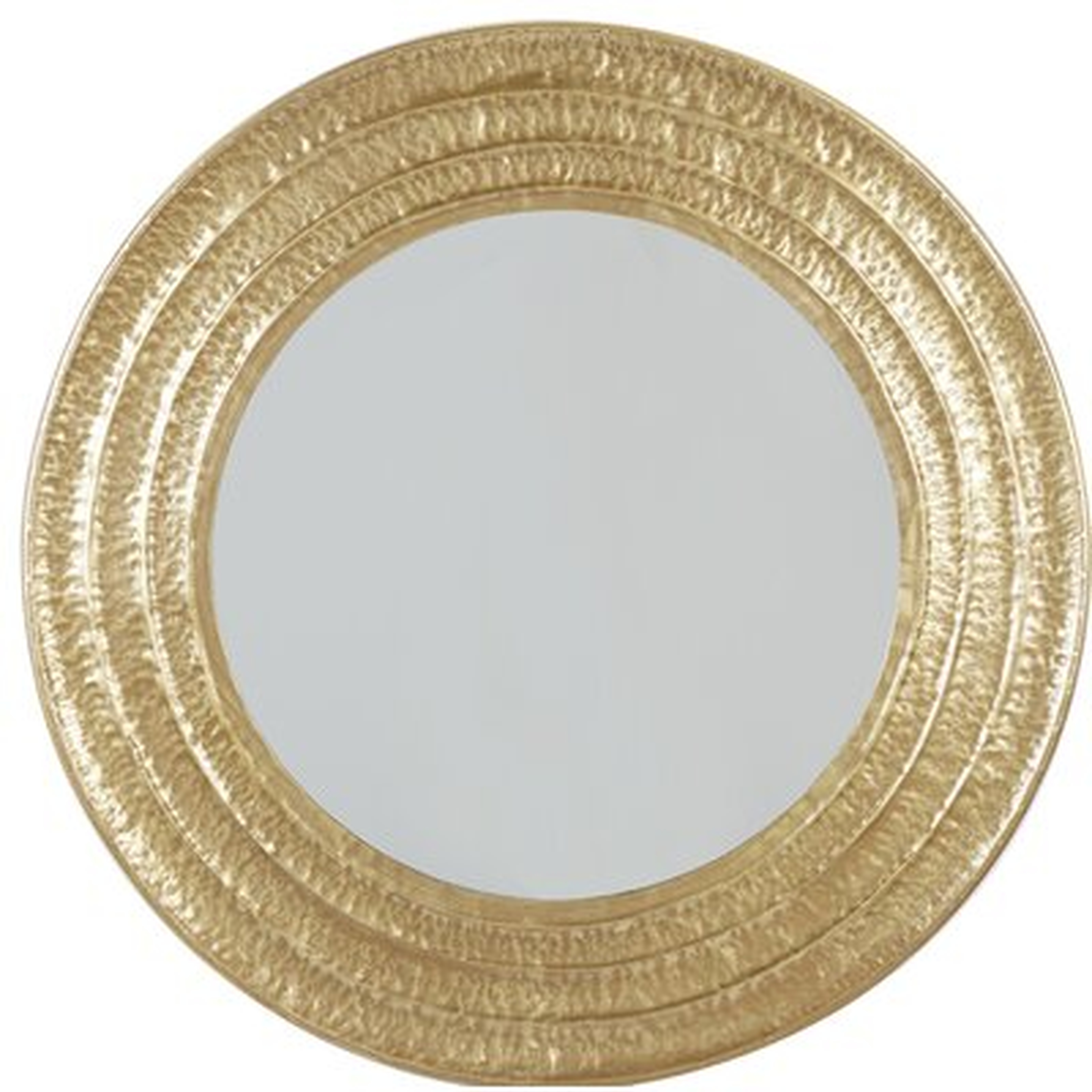 Large Round Gold Metal Hammered Wall Mirror, 40" X 40" - Wayfair