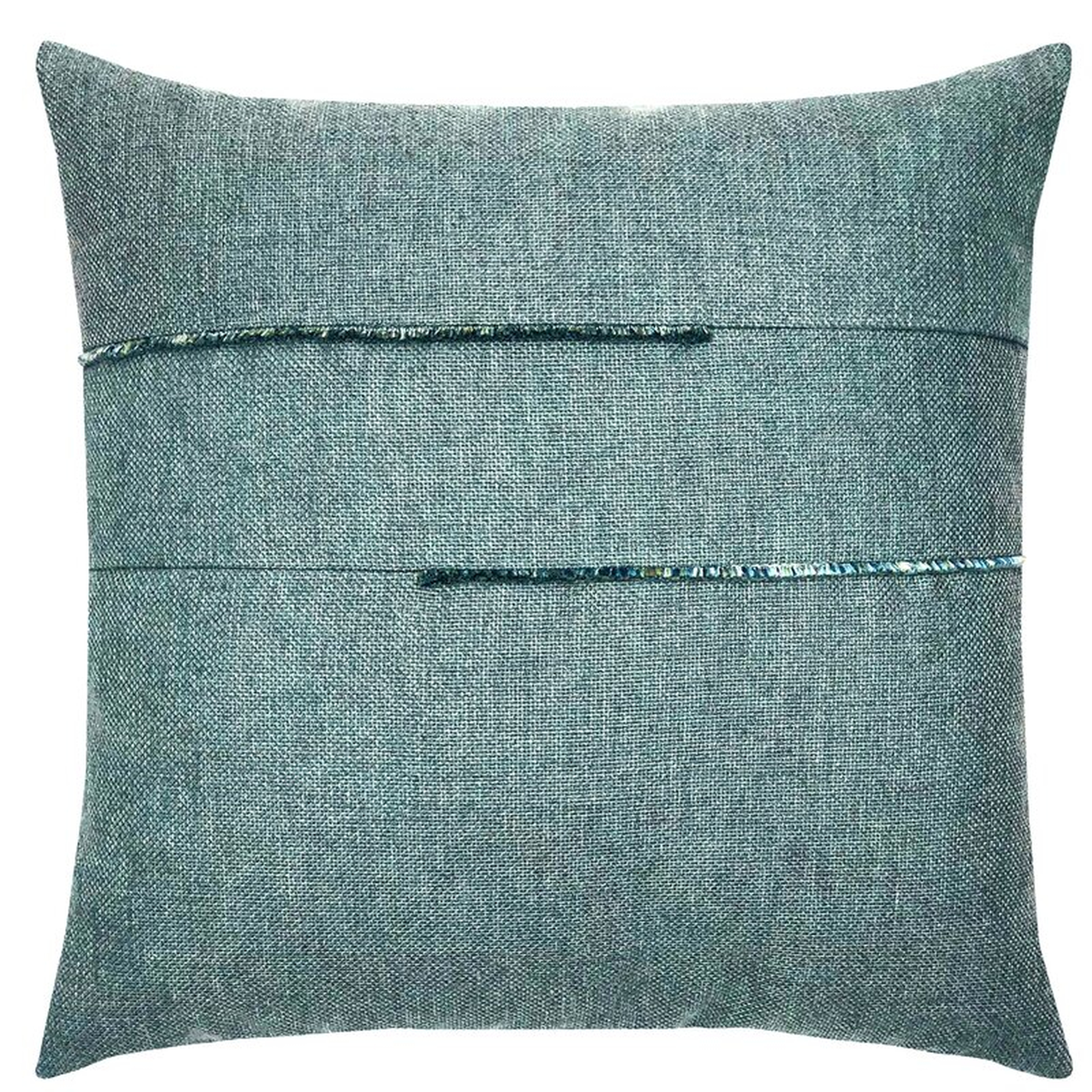Elaine Smith Micro Fringe Seaglass Sunbrella Indoor/Outdoor Throw Pillow Color: Blue - Perigold