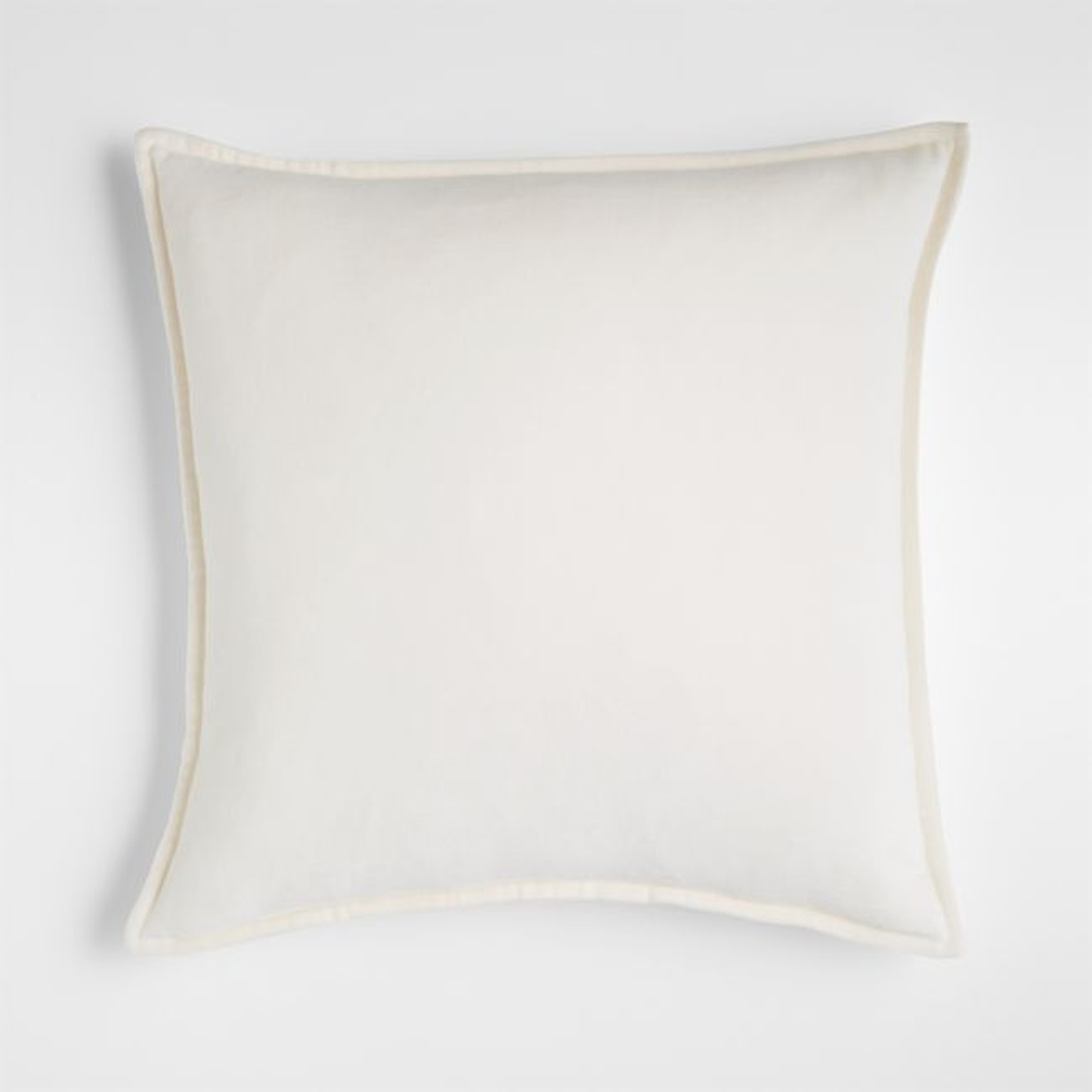 Ivory 20"x20" Washed Cotton Velvet Throw Pillow Cover - Crate and Barrel