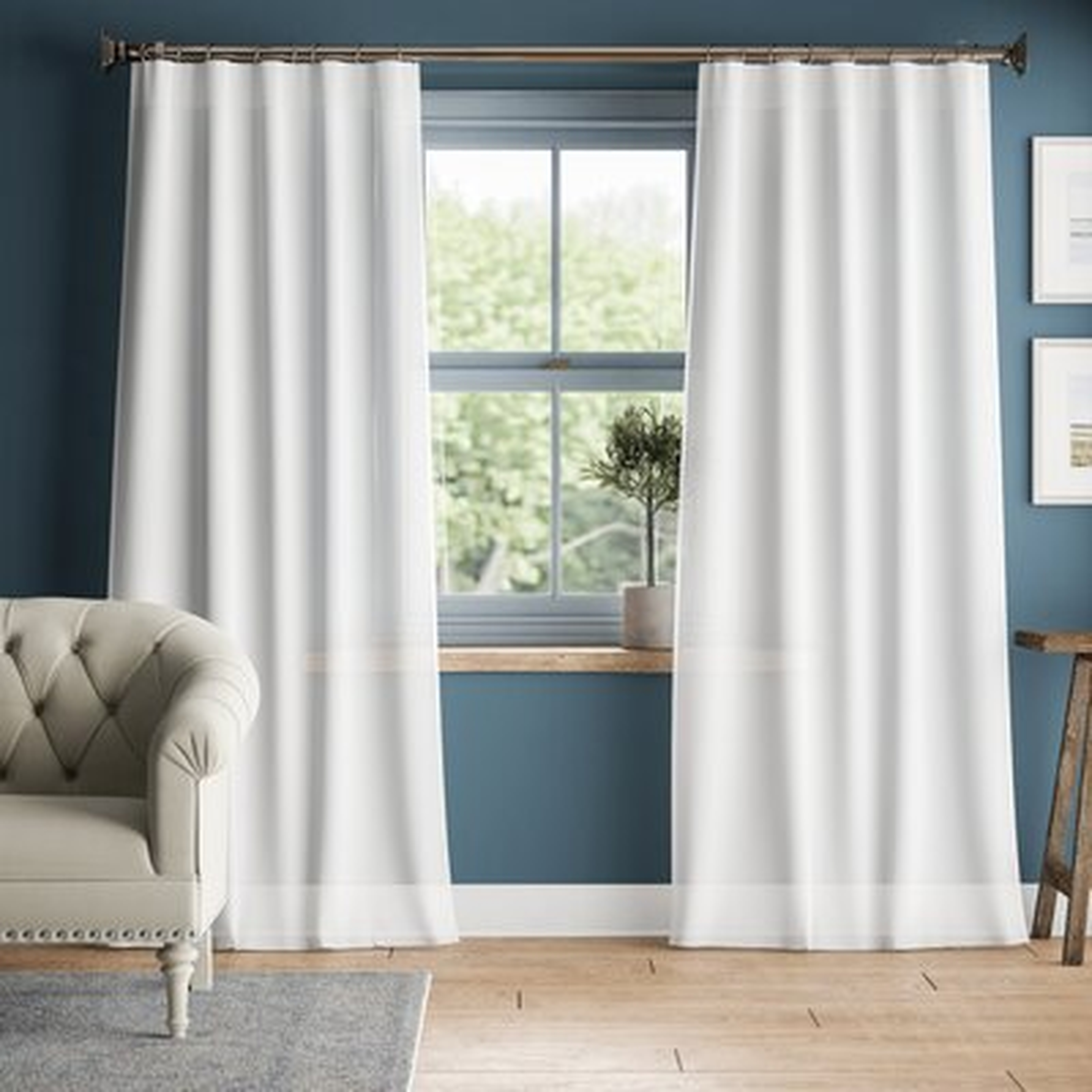 Woodbridge Linen Sheer Rod Pocket Single Curtain Panel - Birch Lane