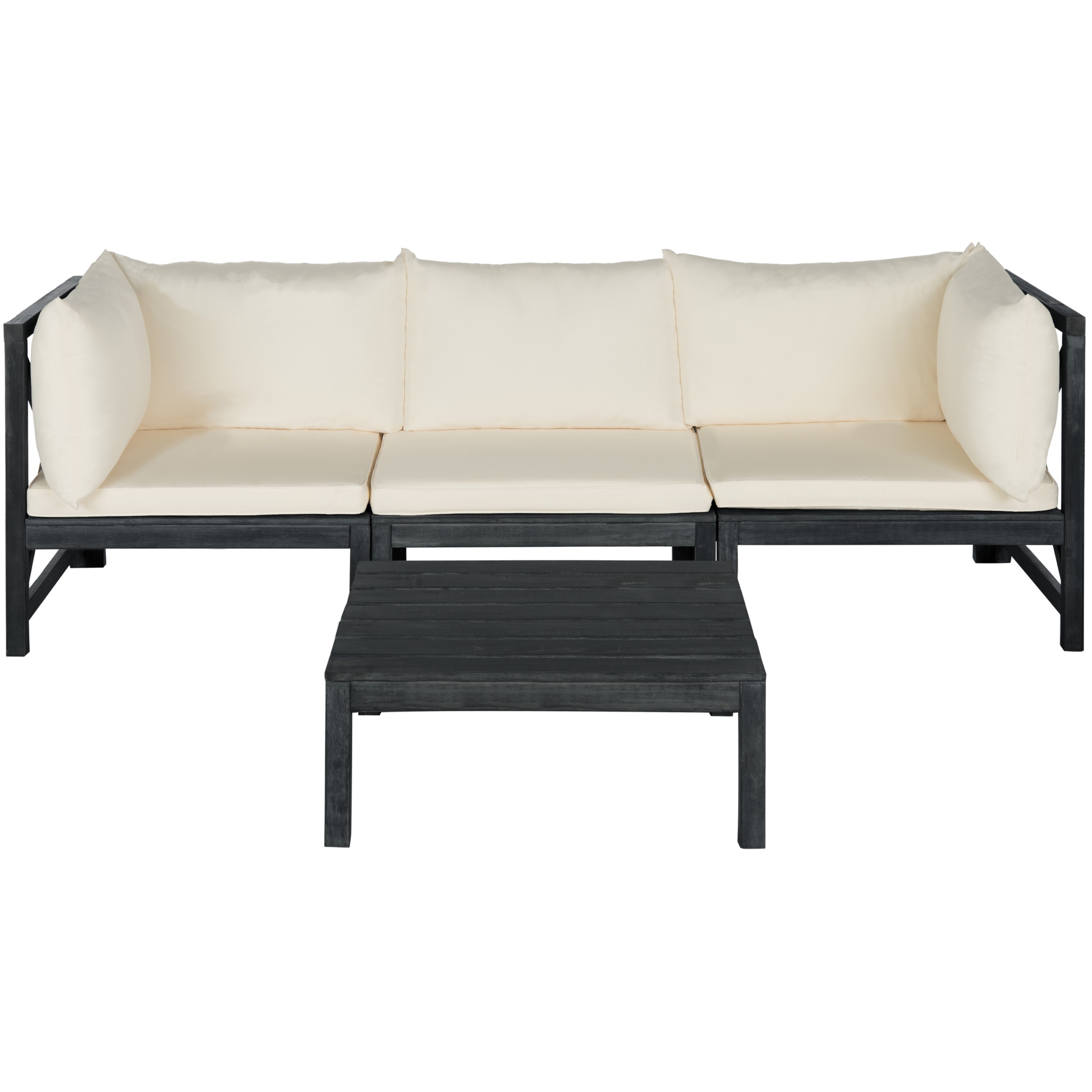 Lynwood Modular Outdoor Sectional - Dark Slate Grey/Beige - Safavieh - Safavieh