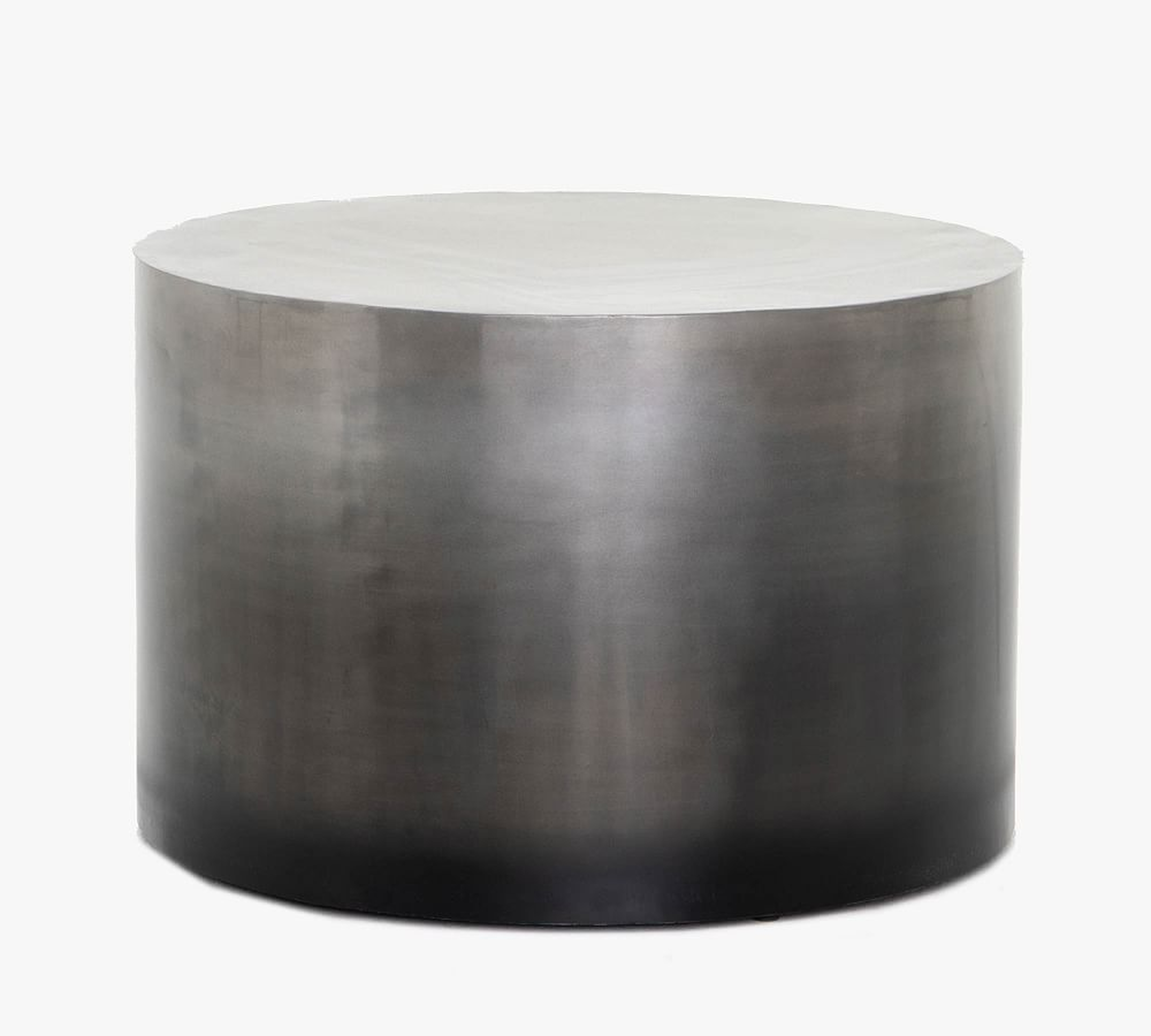 Ferris Round Coffee Table, Ombre Antique Pewter - Pottery Barn