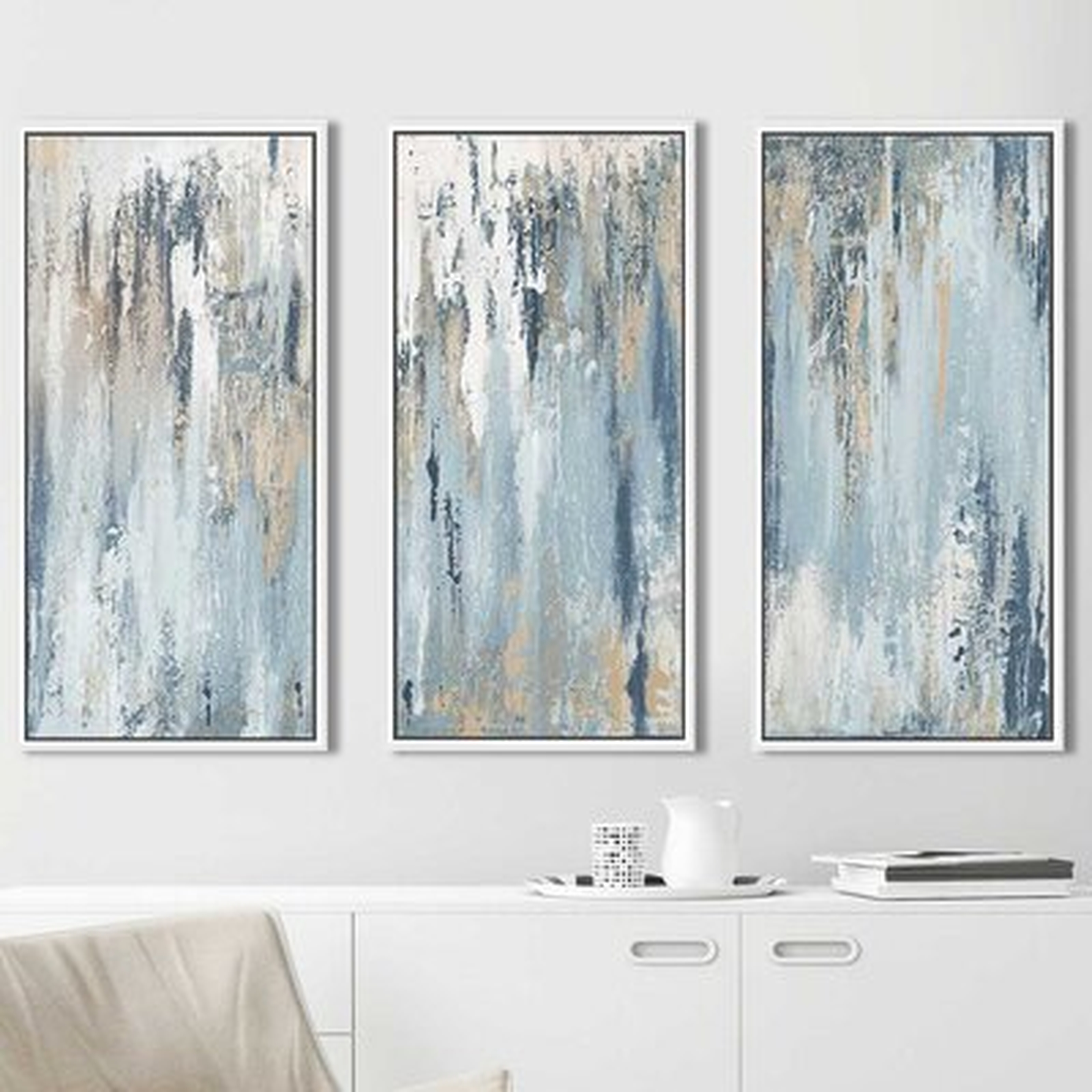Blue Illusion I - 3 Piece Floater Frame Print on Canvas - Wayfair