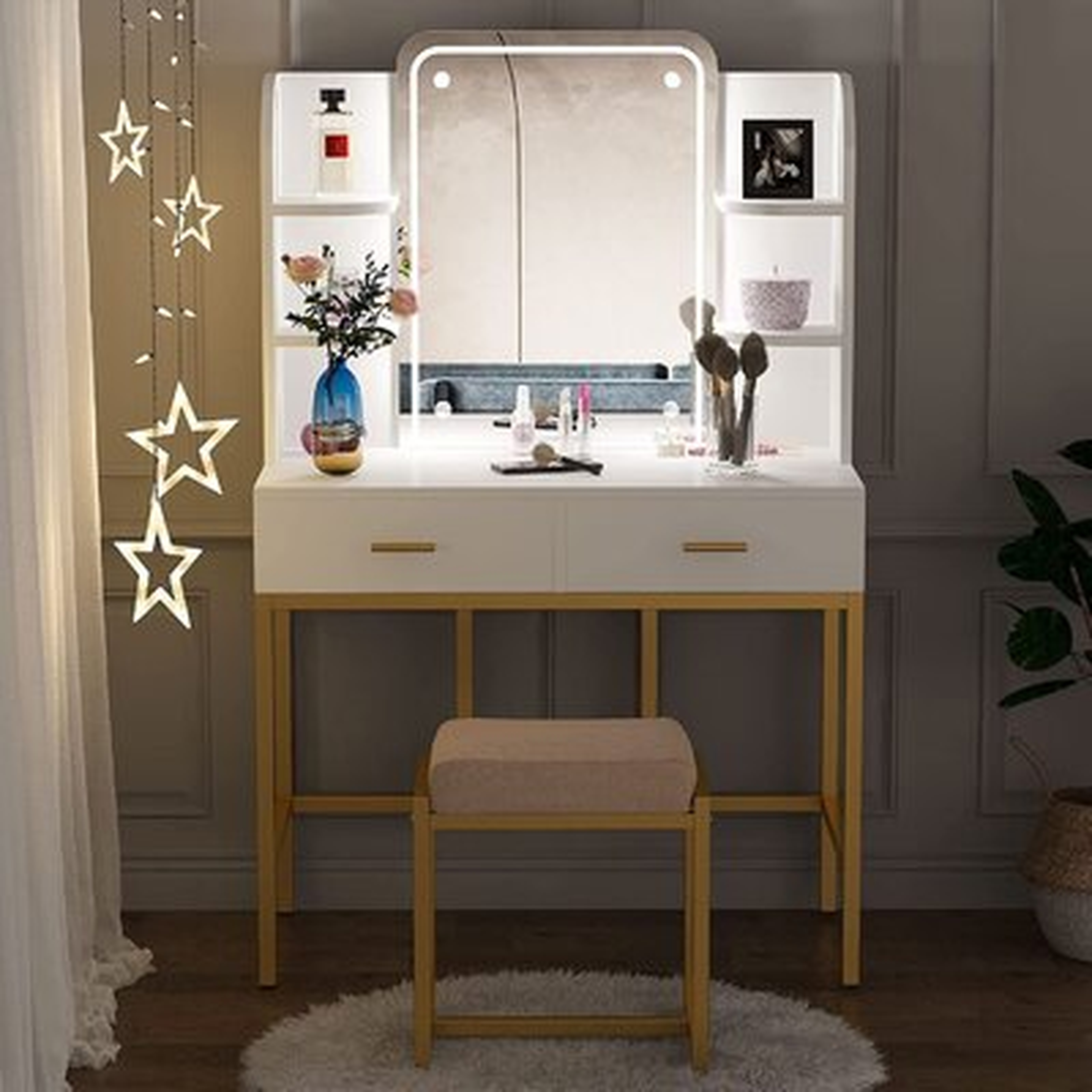 Minetta Vanity Set with Mirror - Wayfair