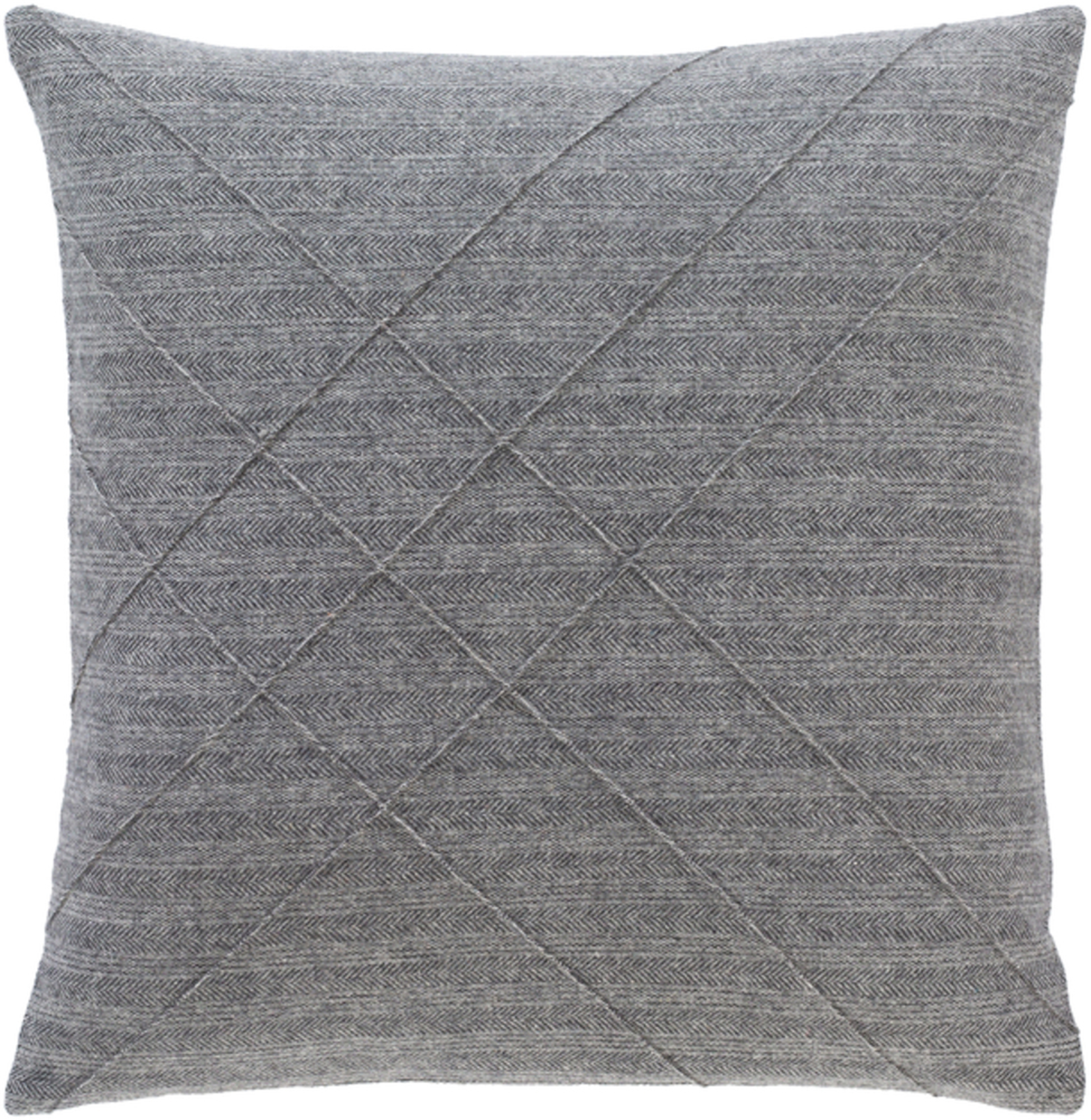 Welsley Pillow, 22" x 22", Charcoal - Cove Goods