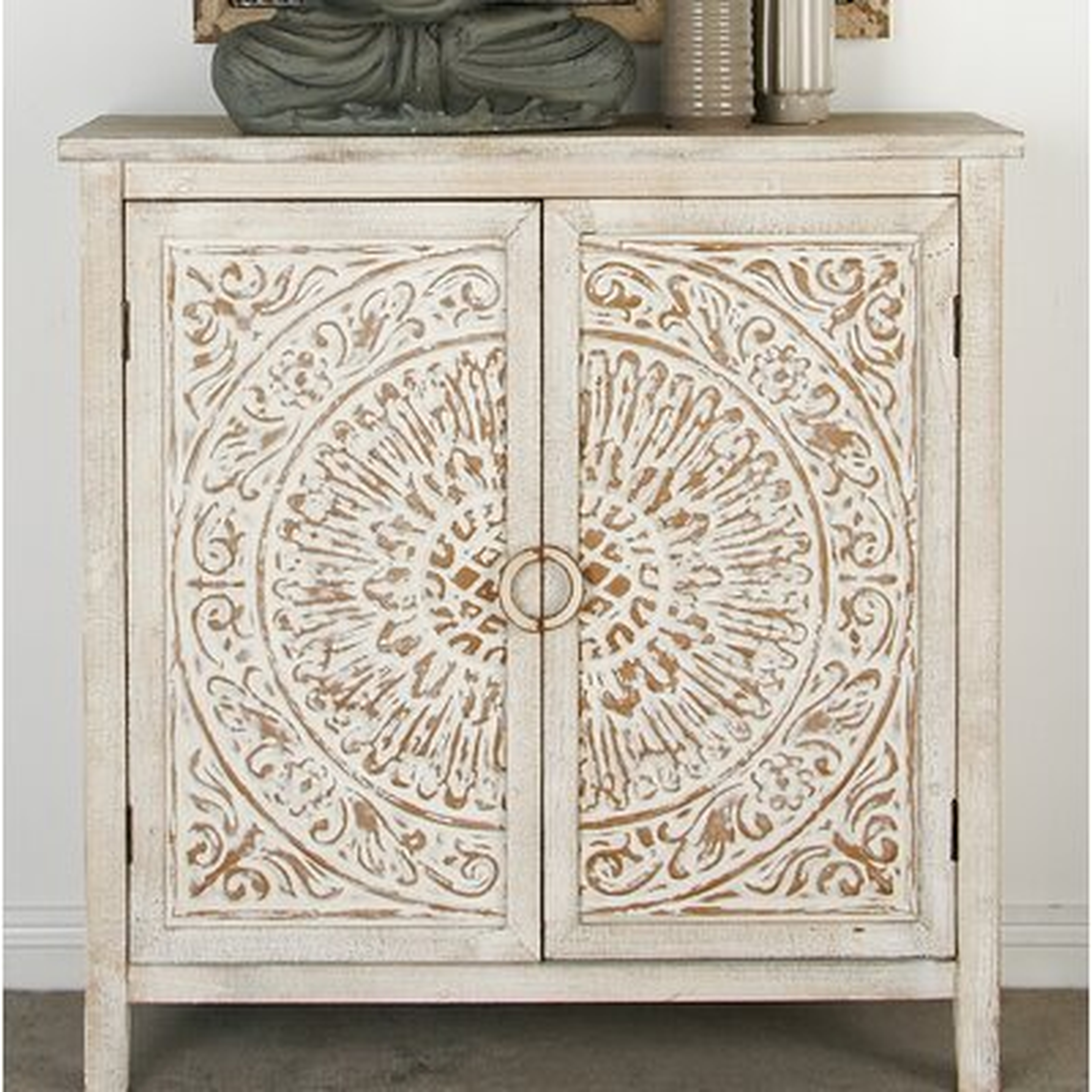 Allen Sydni Traditional Carved Design 2 Door Accent Cabinet - Wayfair