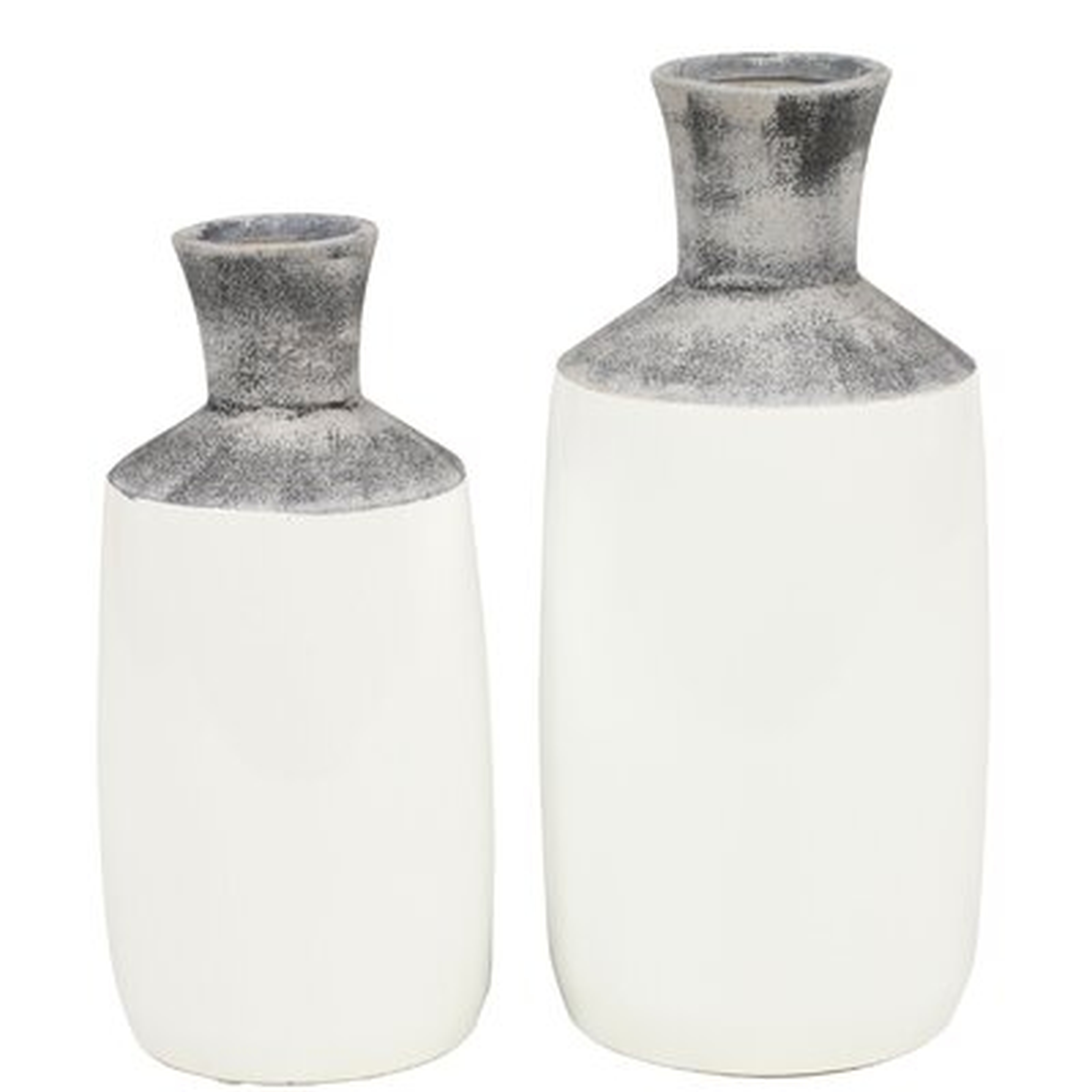 Fairman Textured Matte Ceramic 2 Piece Table Vase Set - AllModern