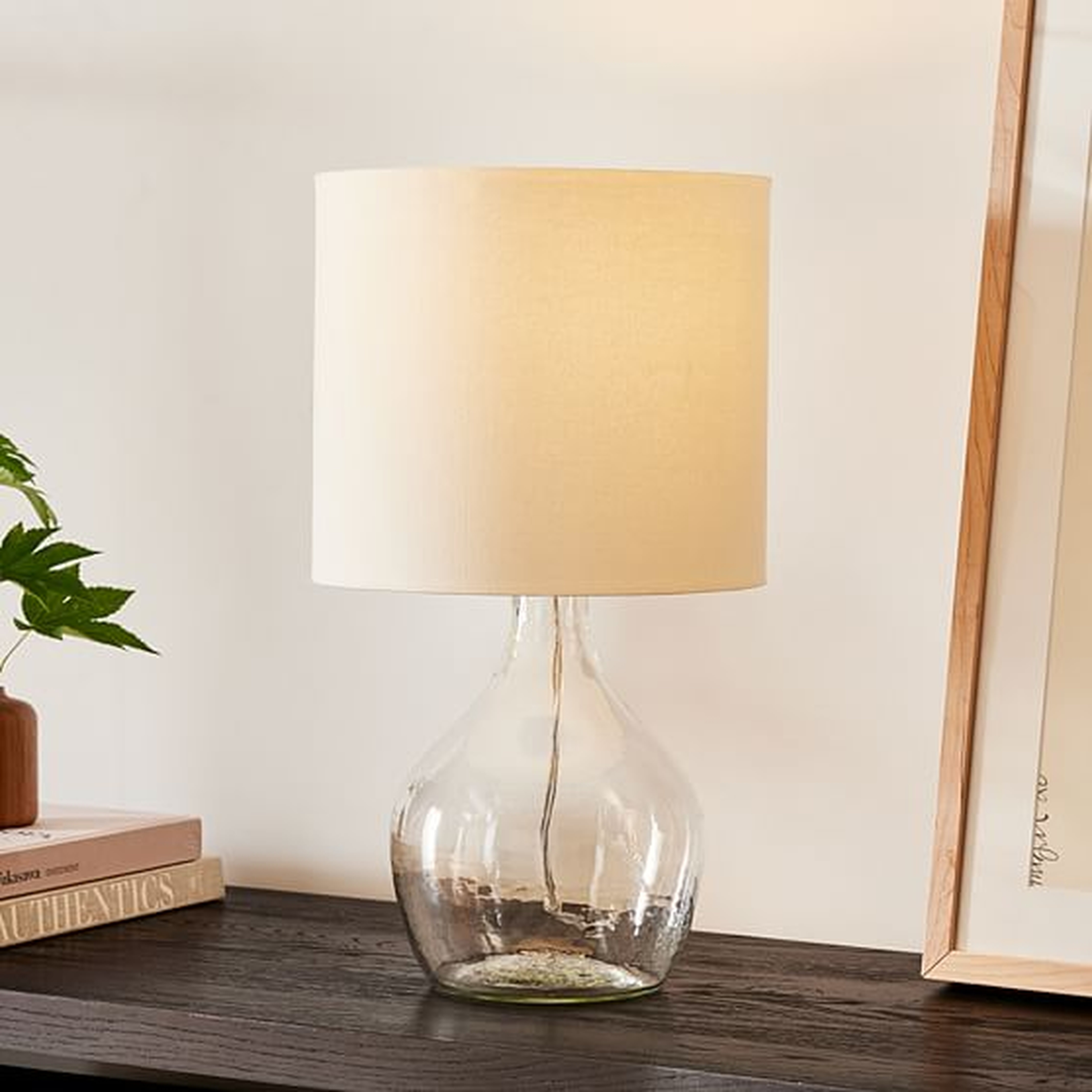 Recycled Glass Table Lamp, 21", Clear - West Elm