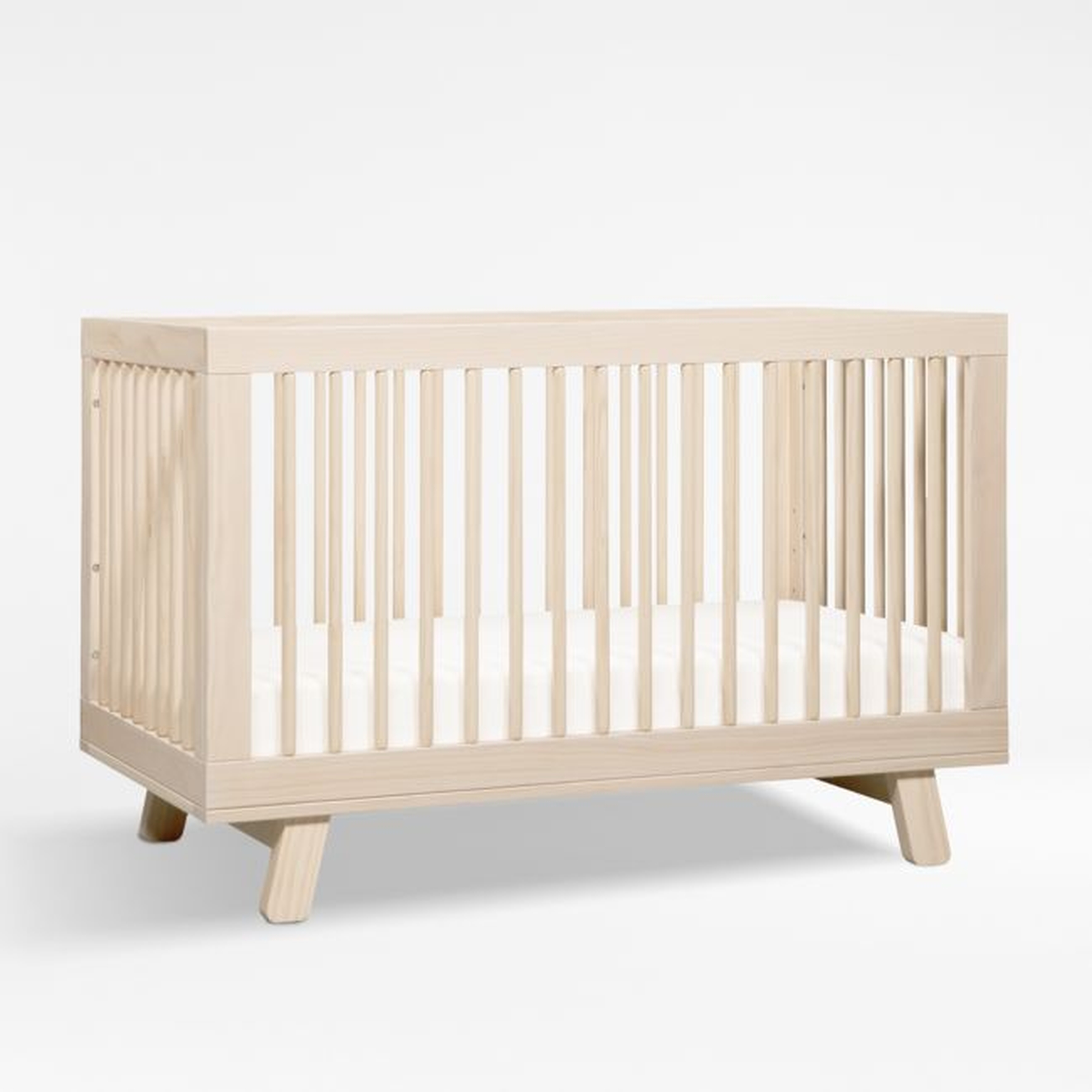 Babyletto Hudson Washed Natural Wood 3-in-1 Convertible Baby Crib with Toddler Bed Conversion Kit - Crate & Kids
