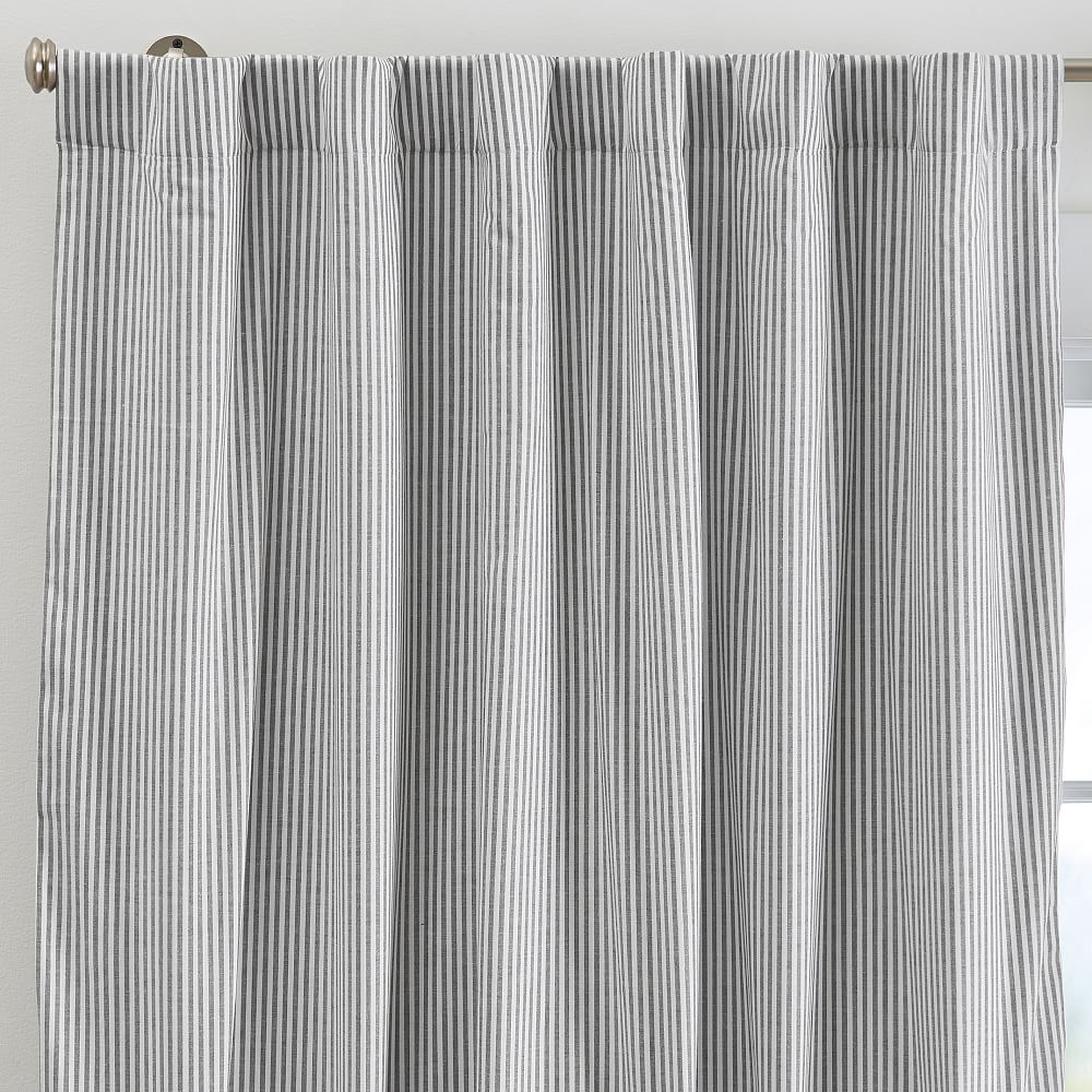 Boxter Stripe Curtain, 52" x 96", Gray - Pottery Barn Teen