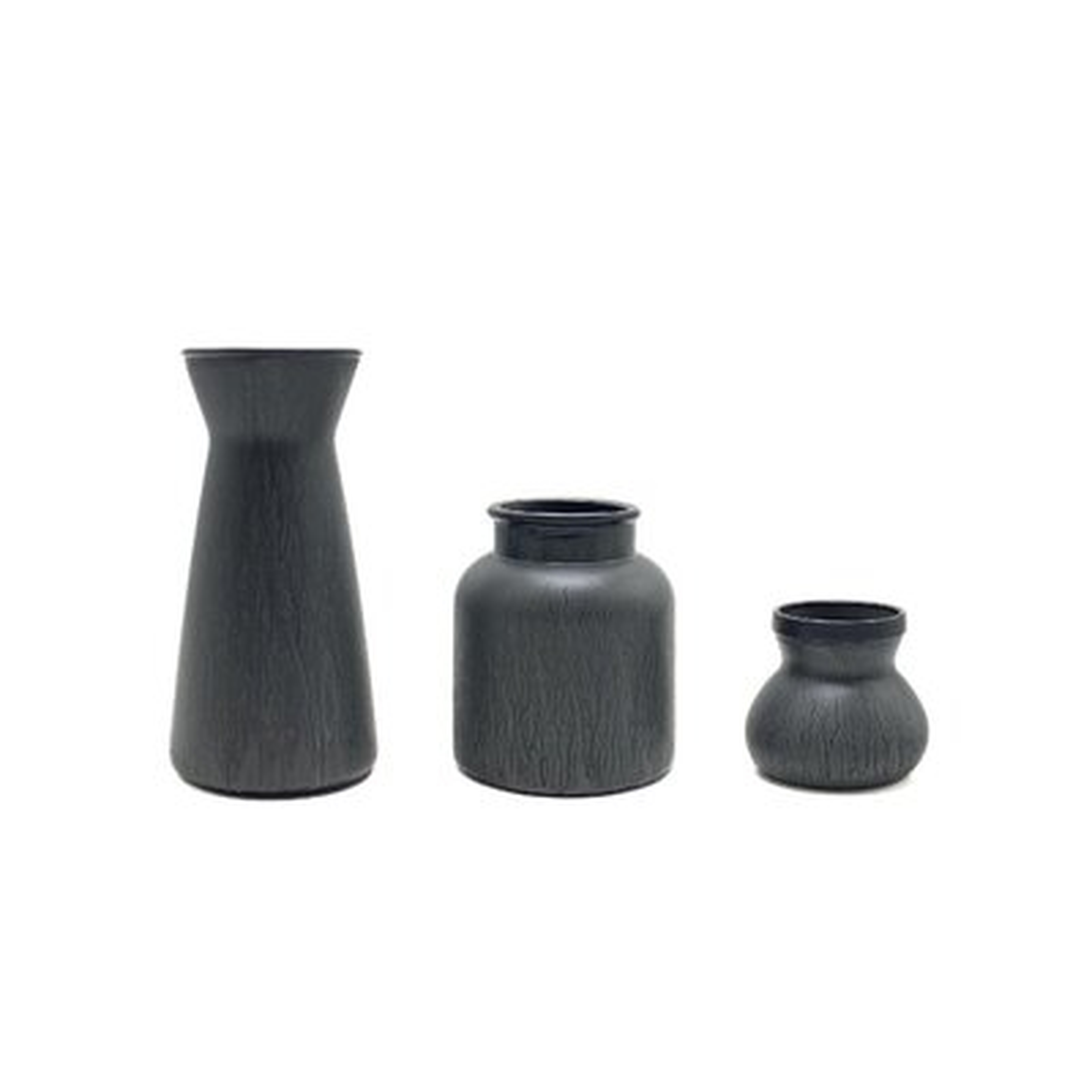 3 Piece Garzon Gray 9.84" Glass Table Vase Set - Wayfair