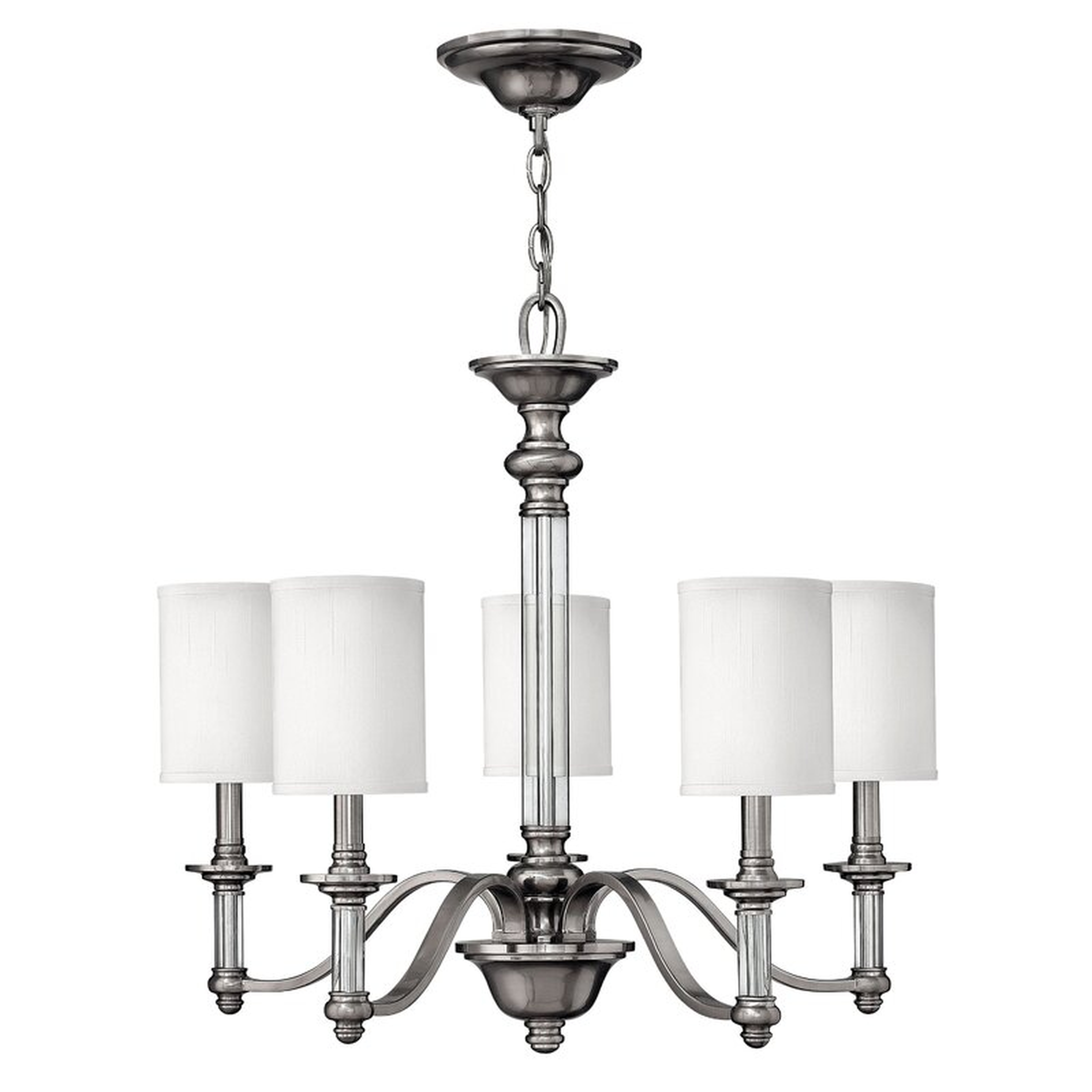 Sussex 5 - Light Shaded Classic / Traditional Chandelier Finish: Brushed Nickel - Perigold