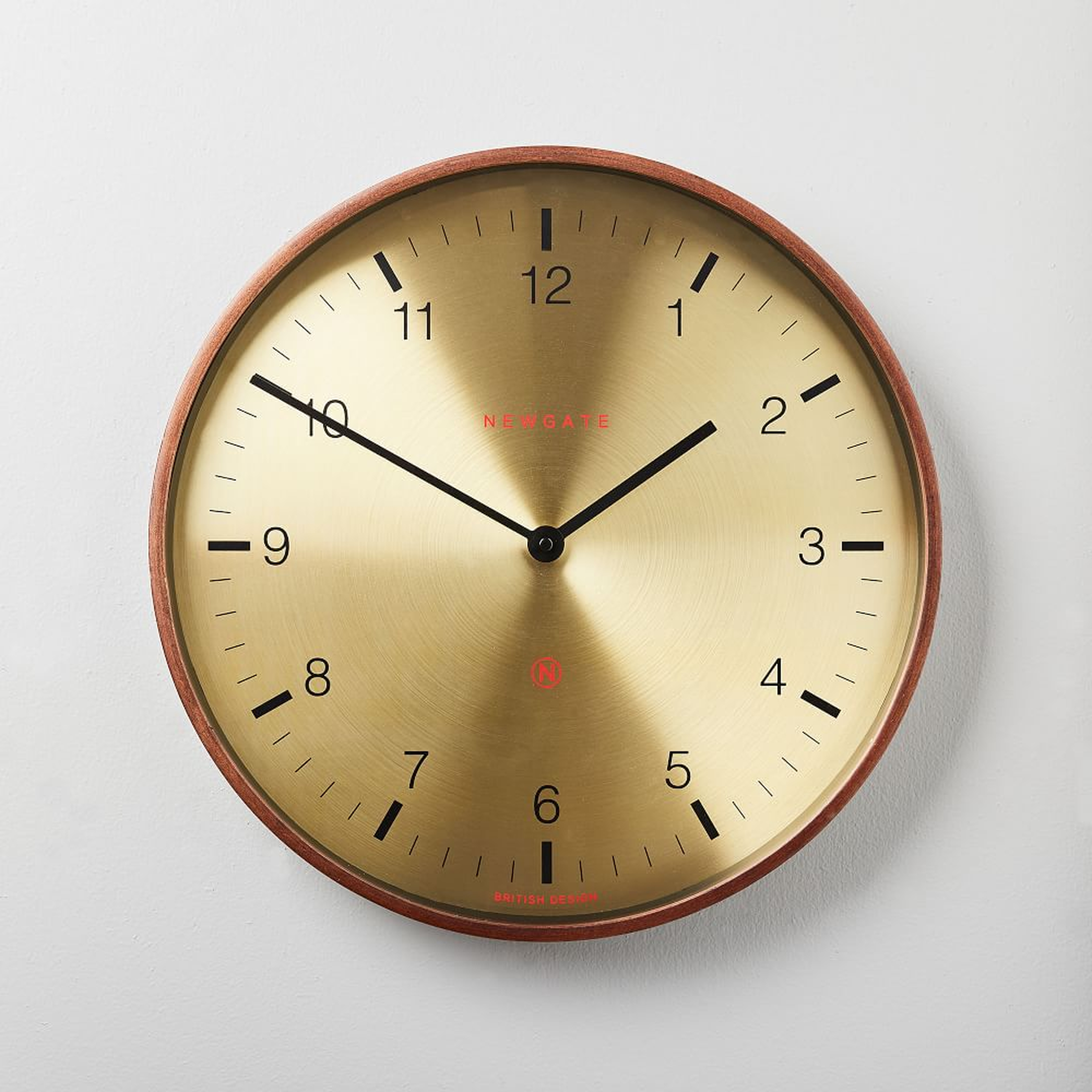 Newgate Mr. Clarke Clock, Medium, Brass - West Elm