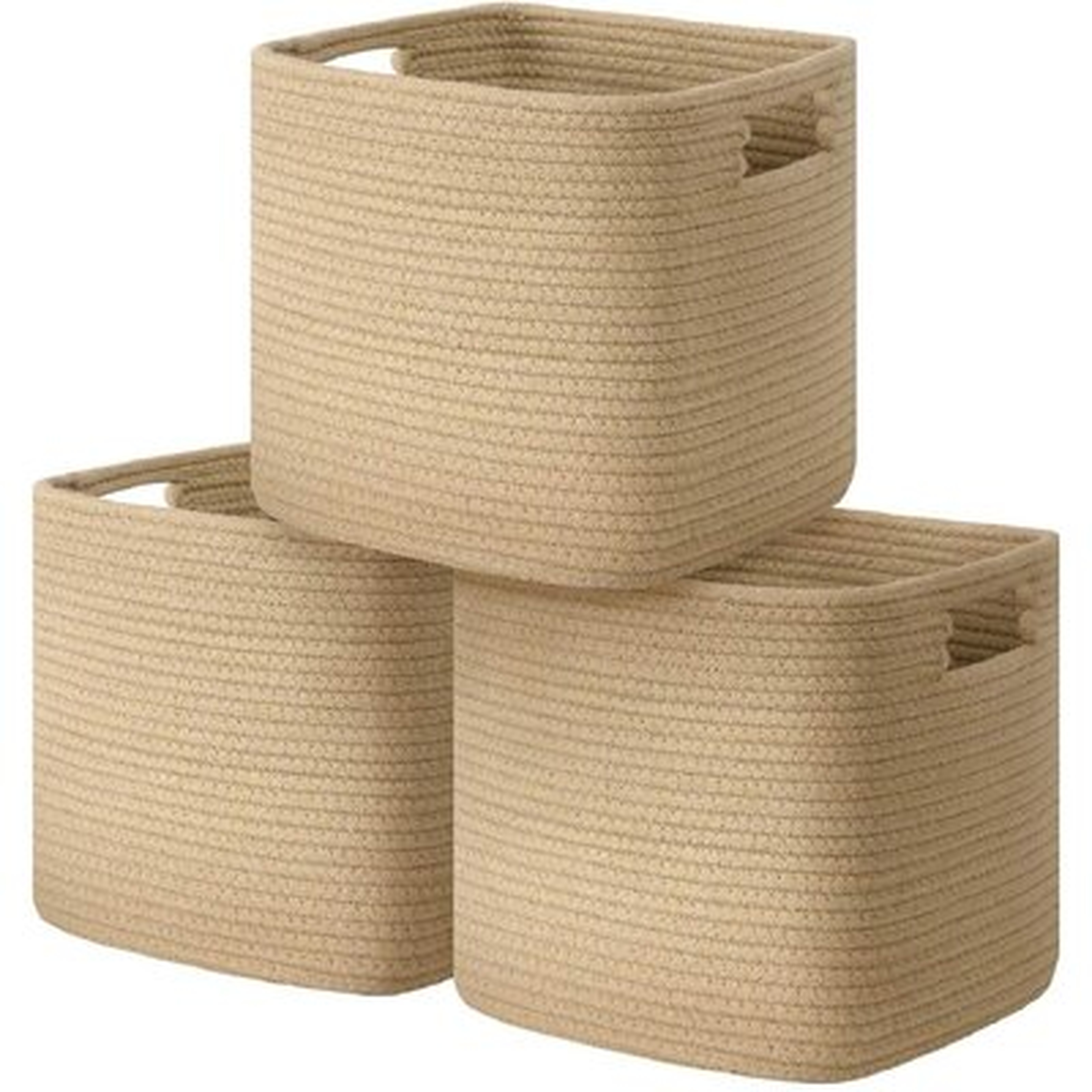 Cube Storage Bins Organizer, Set of 3 - Wayfair