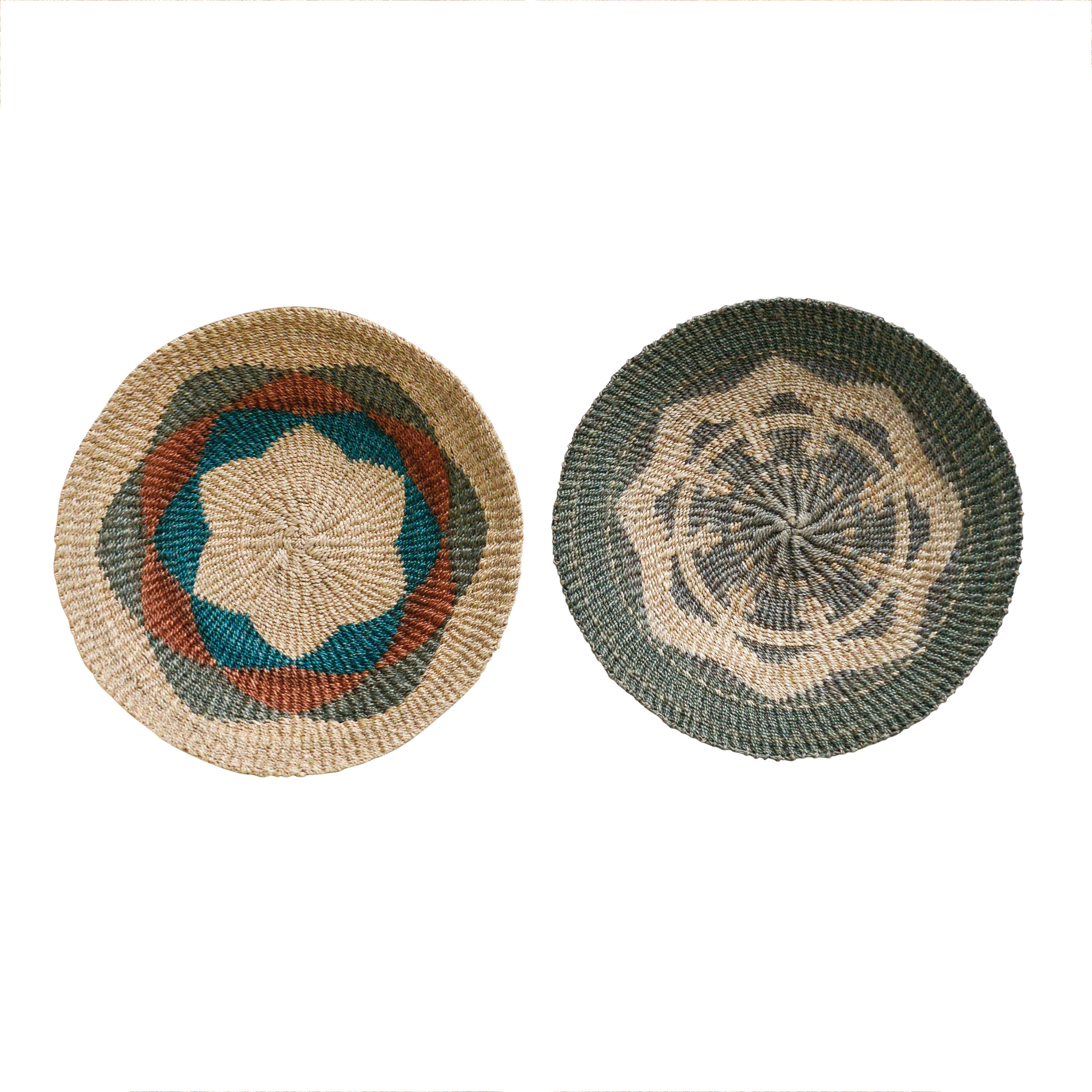 Medium Handwoven Abaca Wall Baskets (Set of 2 Styles) - Nomad Home