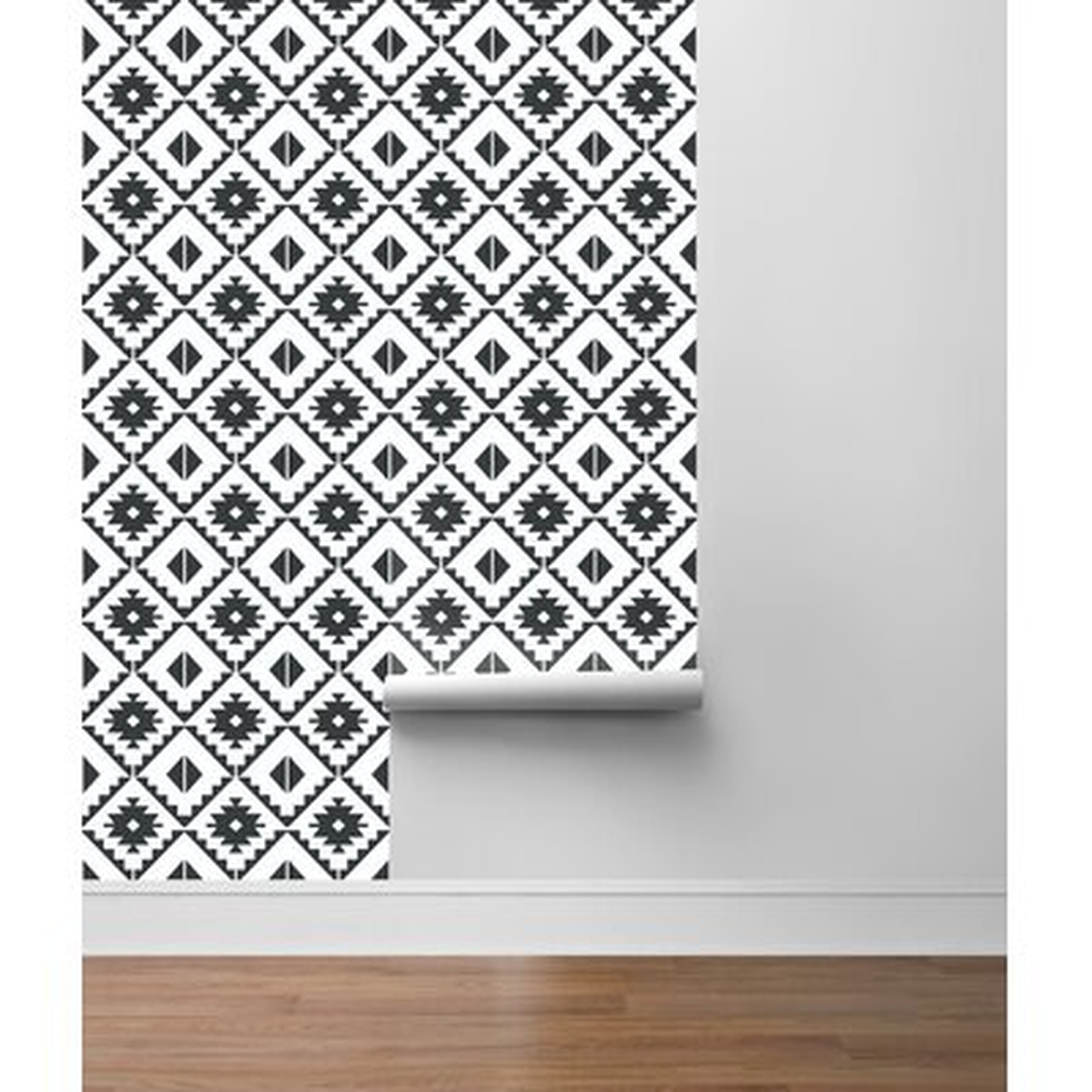 Lottie Ebony Southwest 18' x 20.5" Peel and Stick Wallpaper Roll - Wayfair