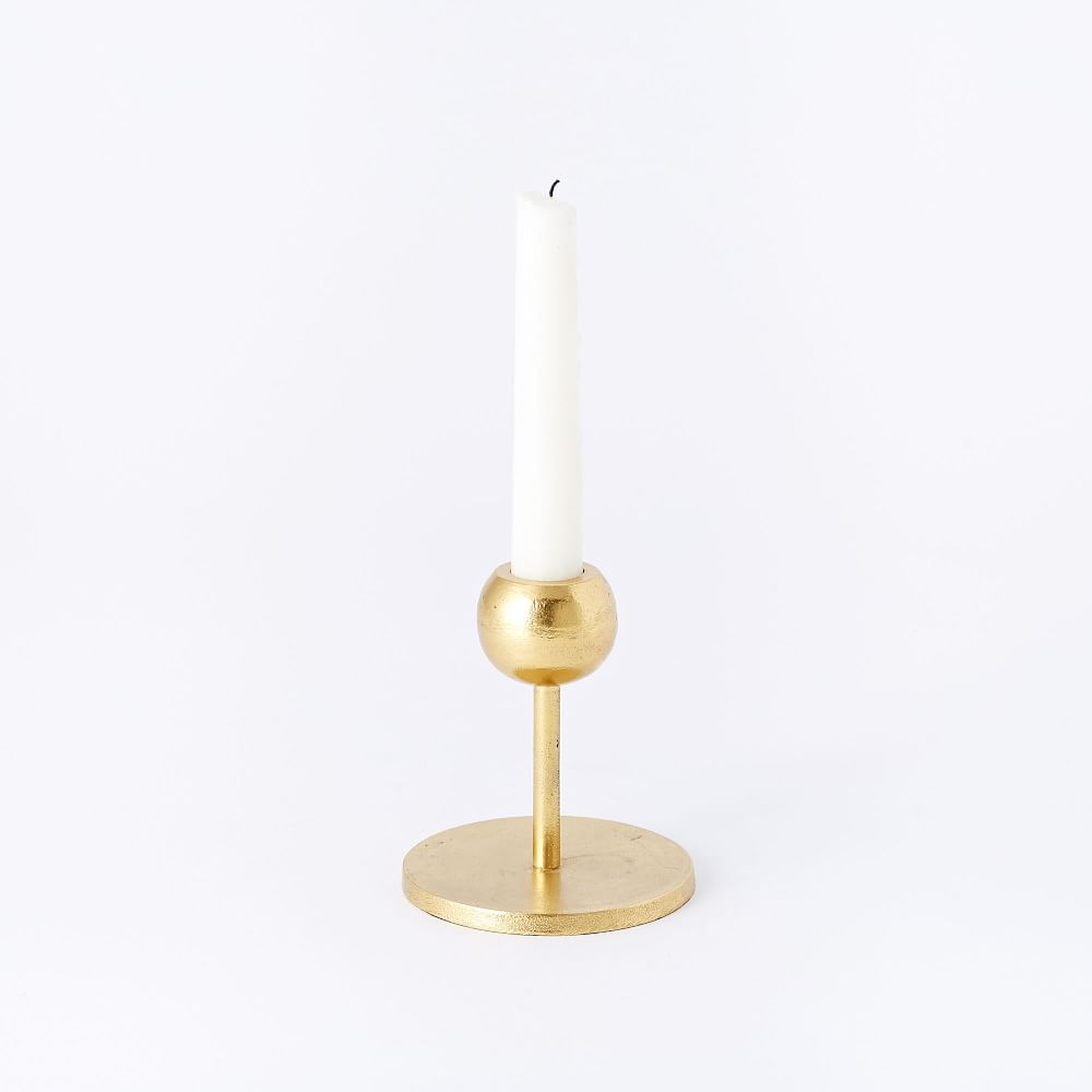 Aaron Probyn Brass Candleholder, Small, Individual - West Elm