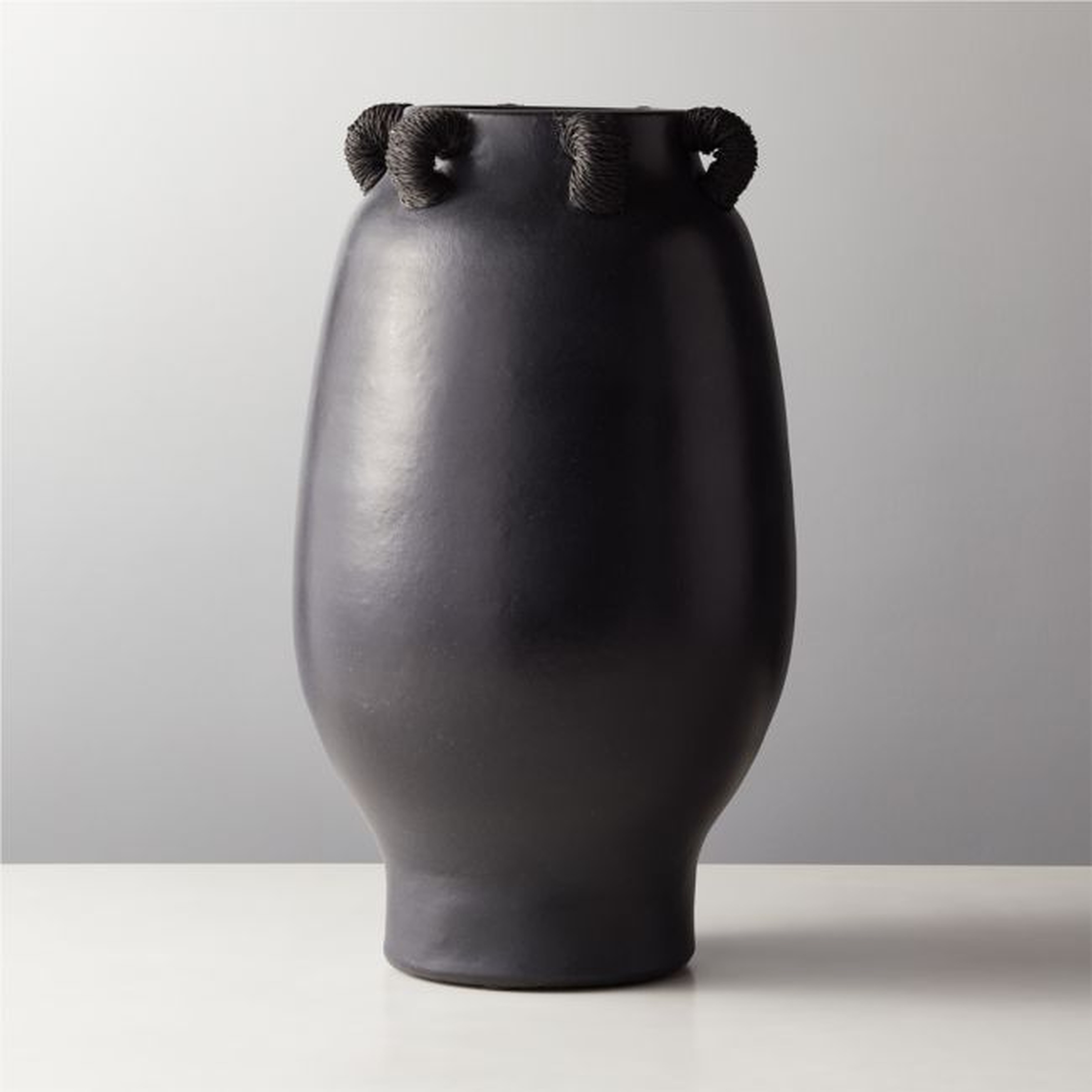 Acadia Black Ceramic Vase - CB2