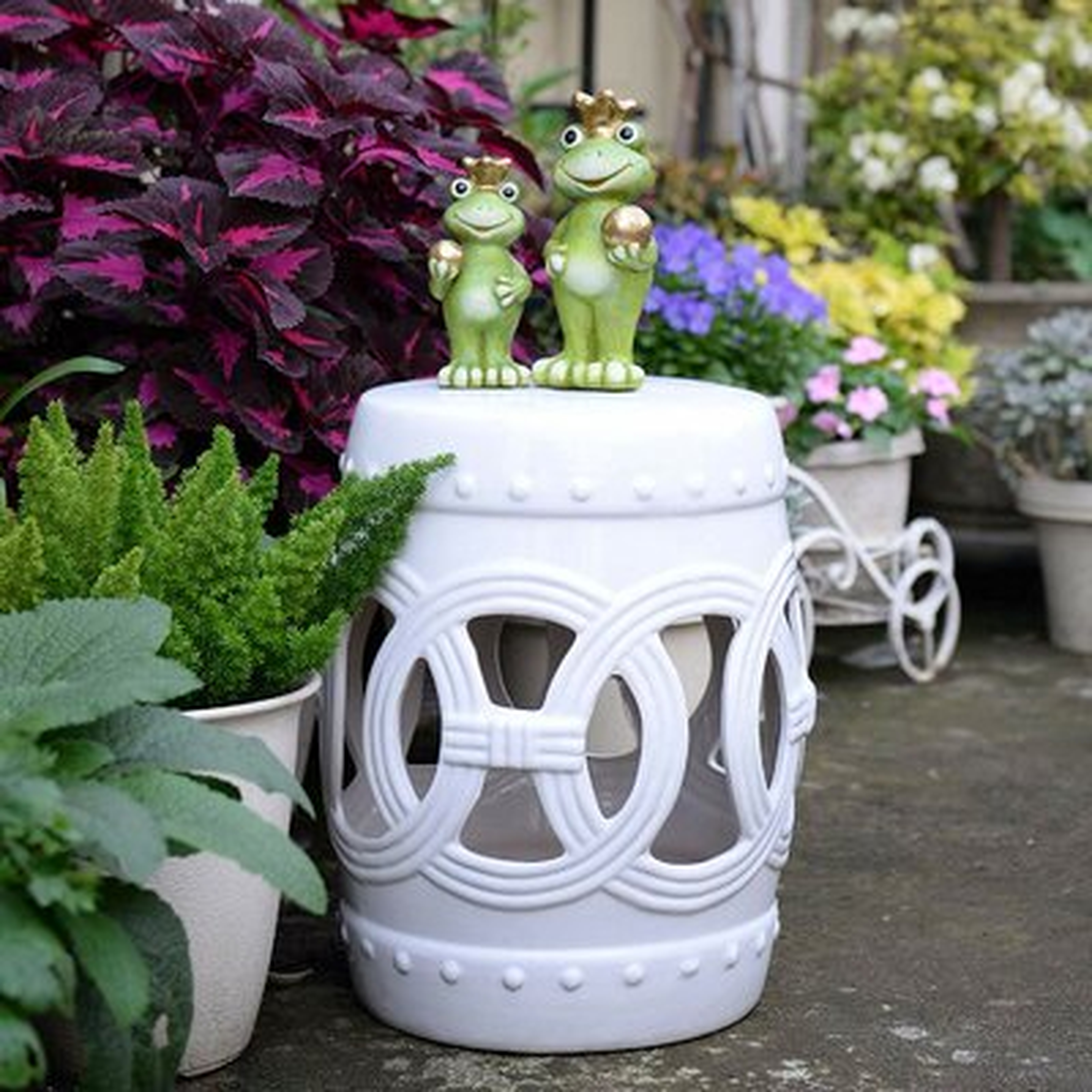 Harwich Ceramic Knotted Rings Garden Stool - Wayfair
