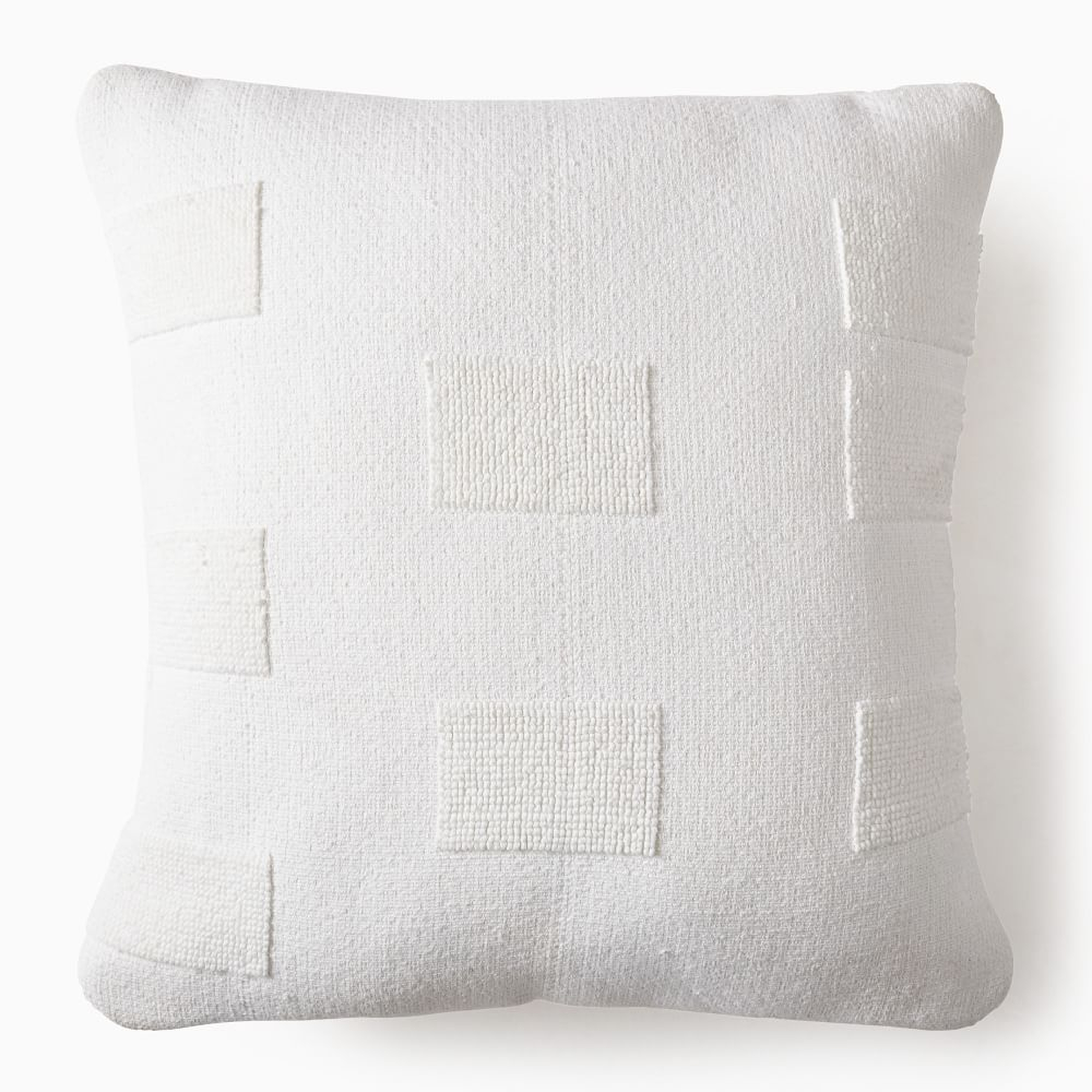 Outdoor Tufted Pillow, 24"x24", White, Set of 2 - West Elm