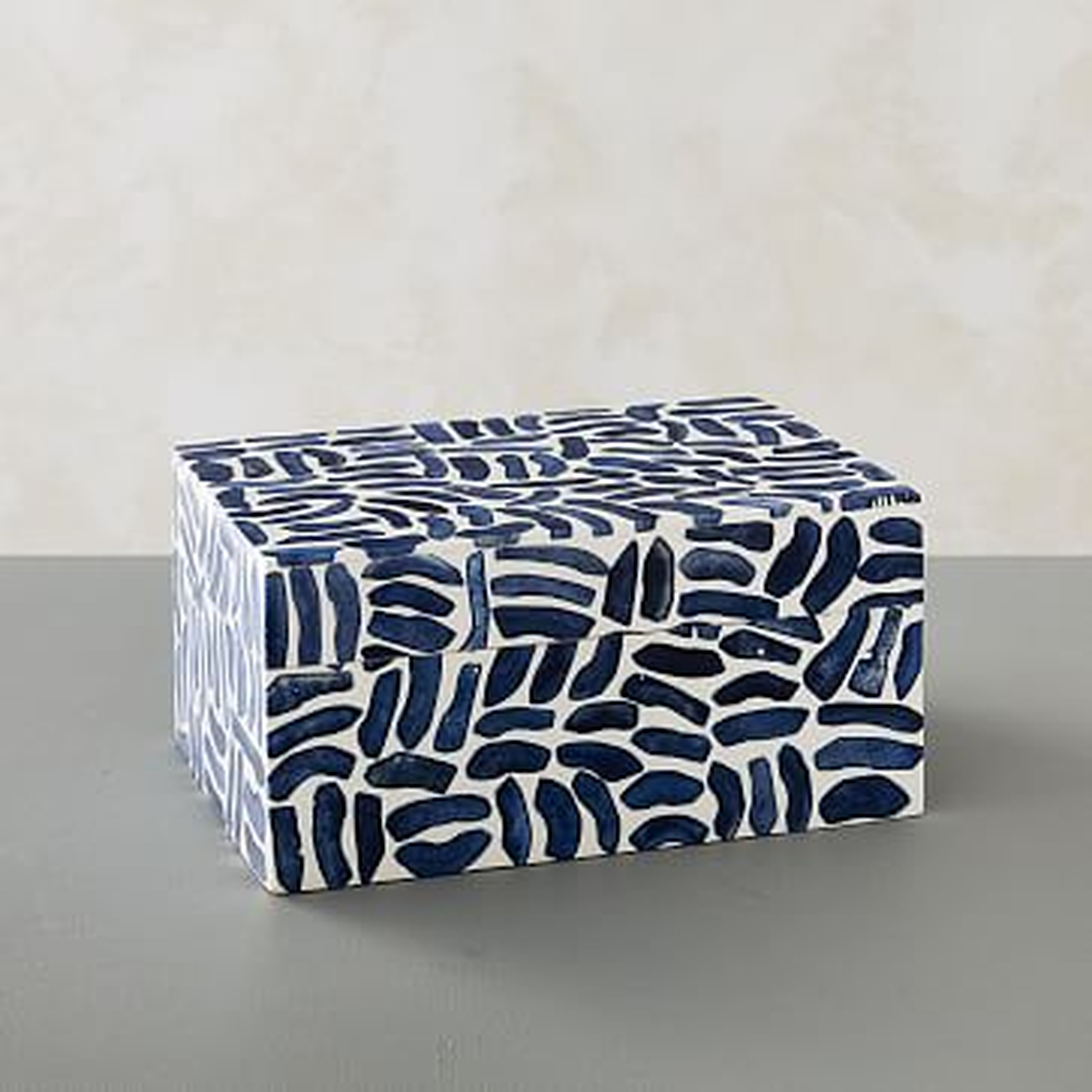 Inlaid Resin Boxes, Blue + White - West Elm