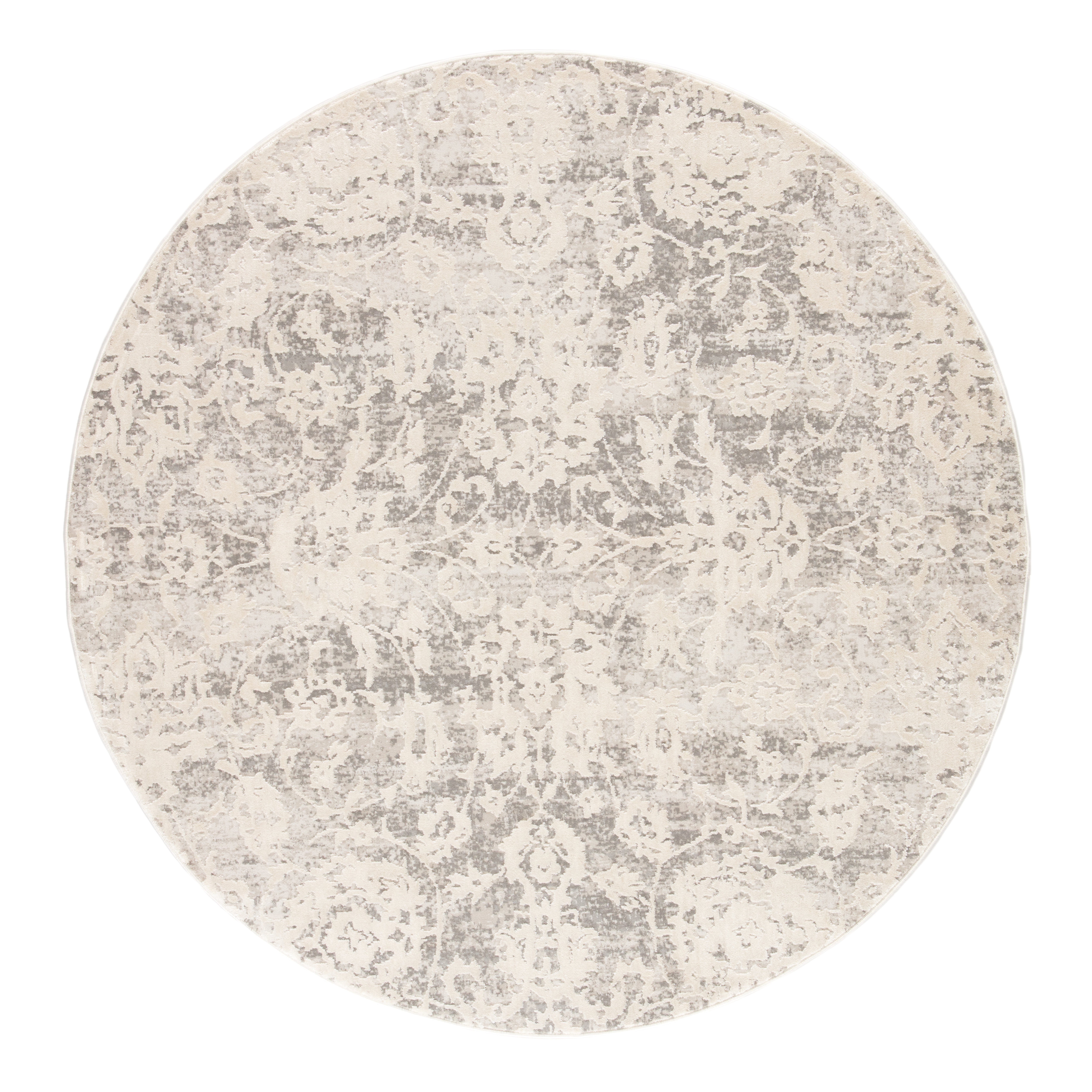 Alonsa Abstract Gray/ White Round Area Rug (6'X6') - Collective Weavers