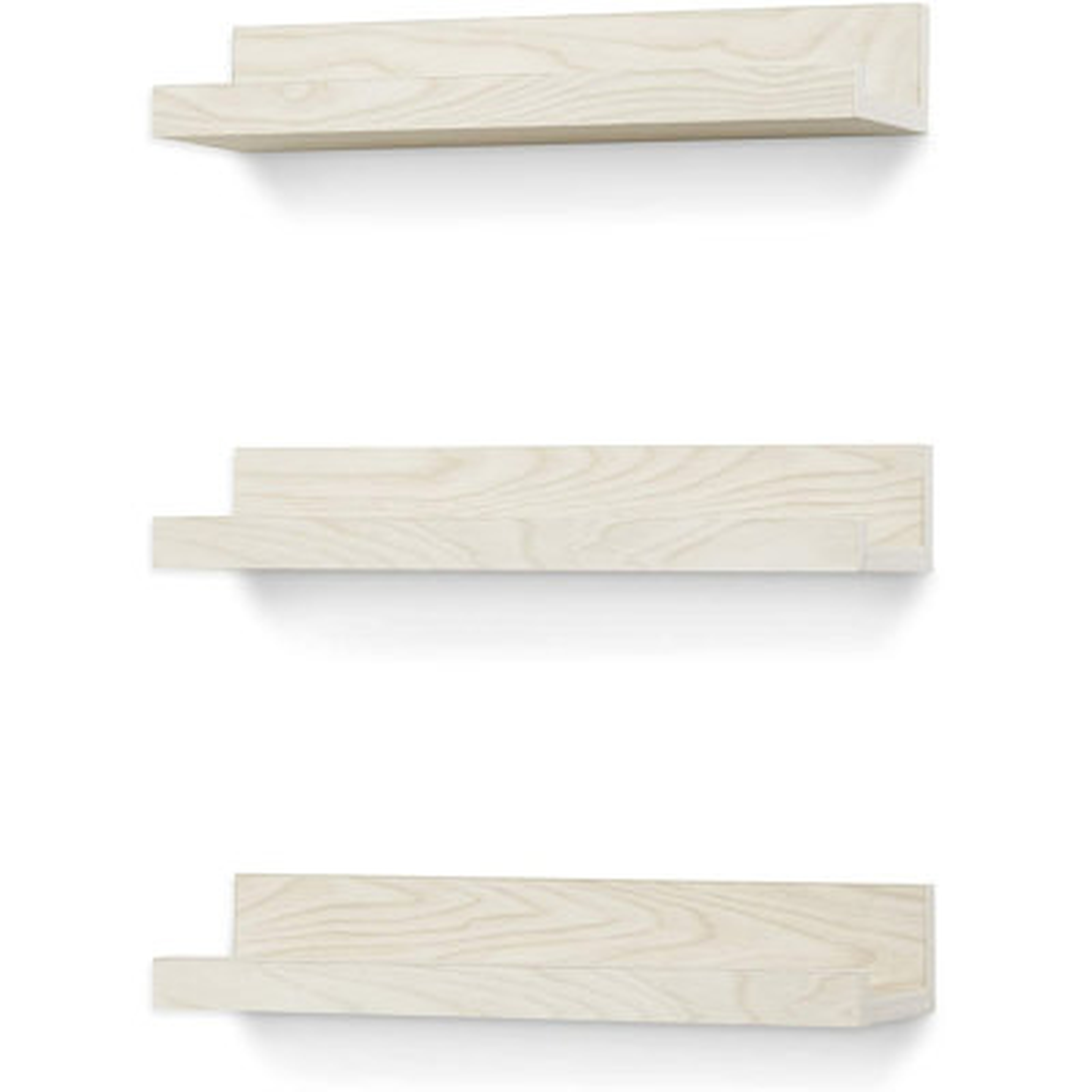 Picture Ledge Shelf Set Of 3 - Floating Shelves With Lip For Picture Display - Light Wood - Wayfair