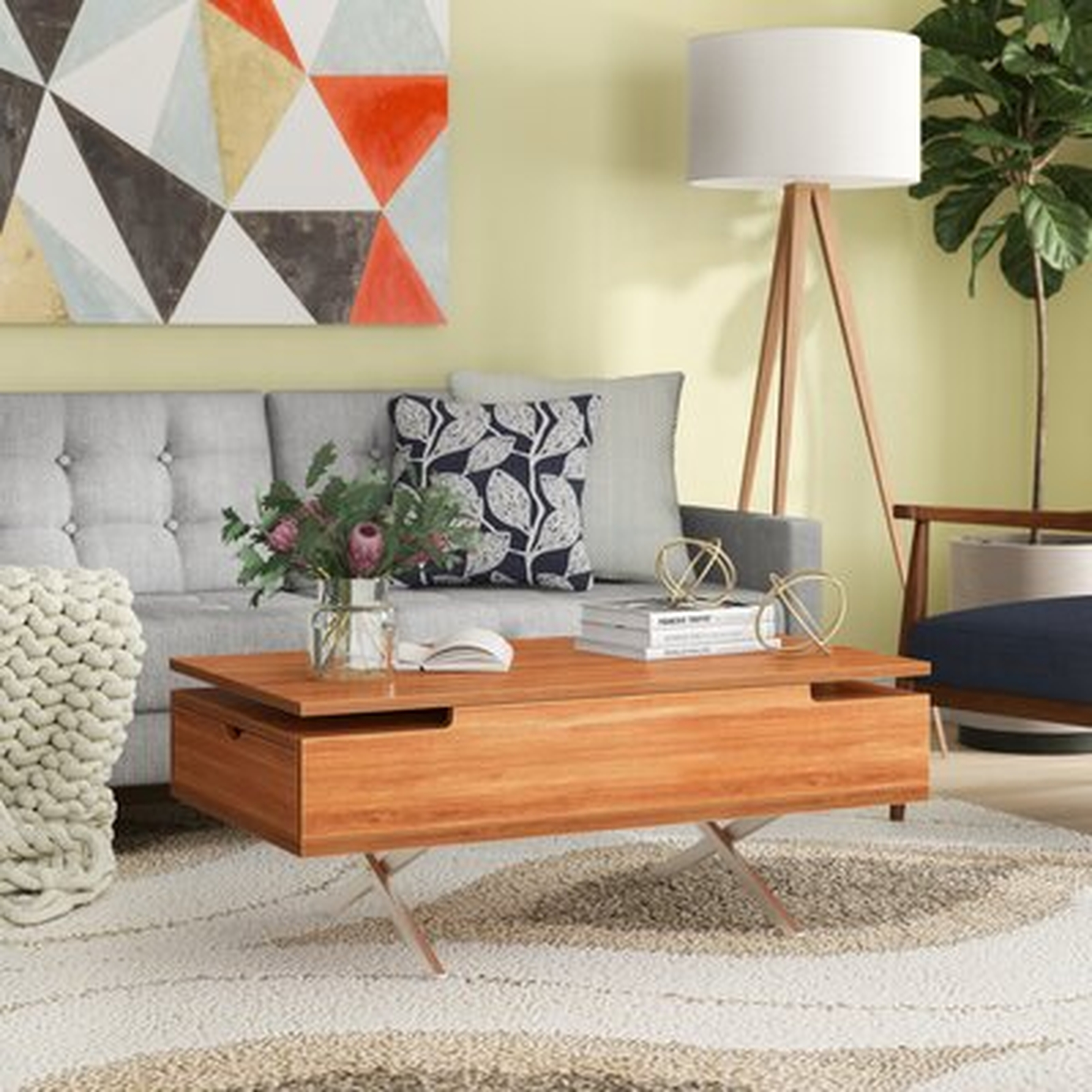 Denson Melamine Veneer Wood Hidden Storage Lift Top Coffee Table - Wayfair