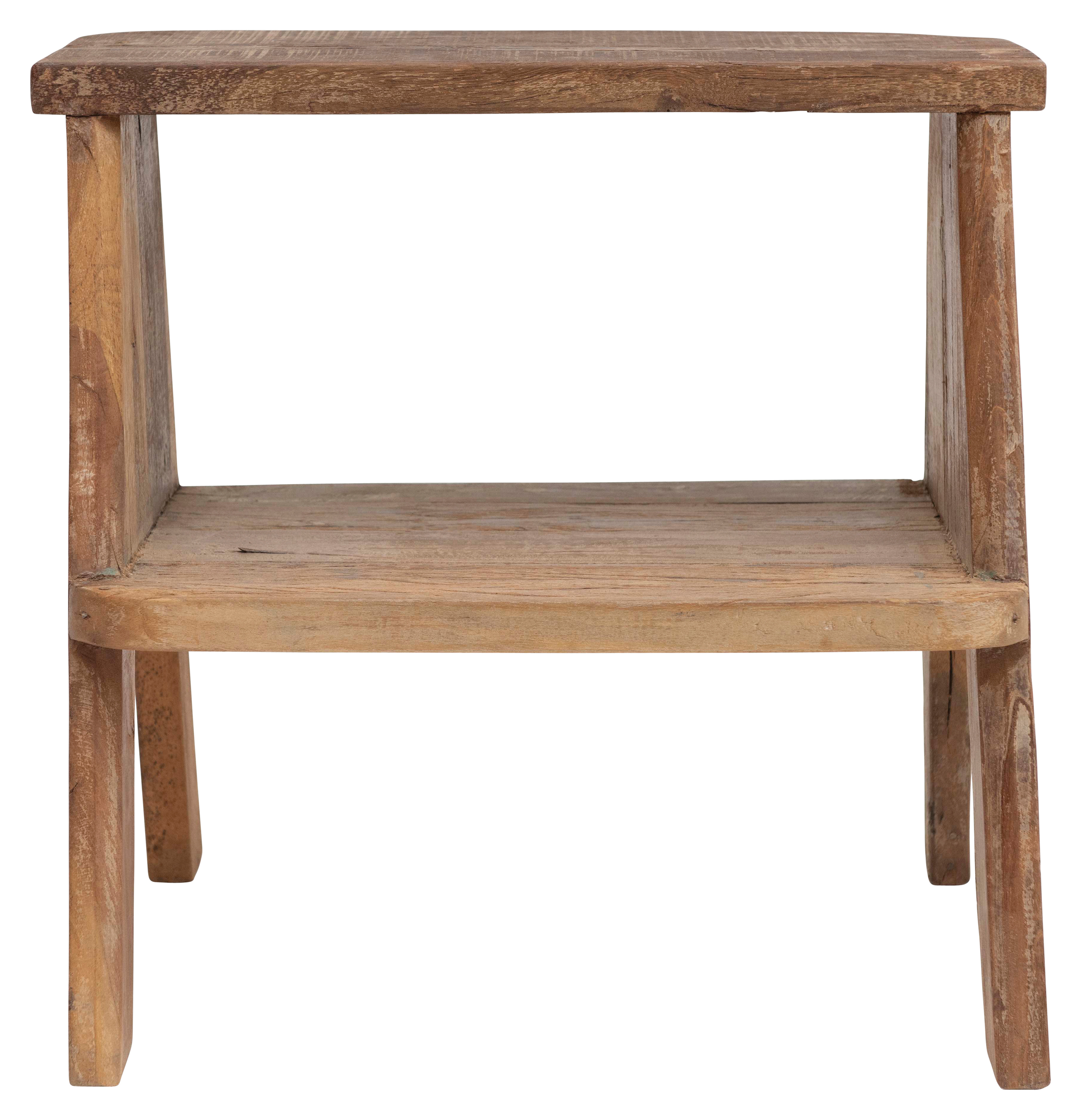 Reclaimed Wood Step Stool/Accent Table with Shelf - Nomad Home