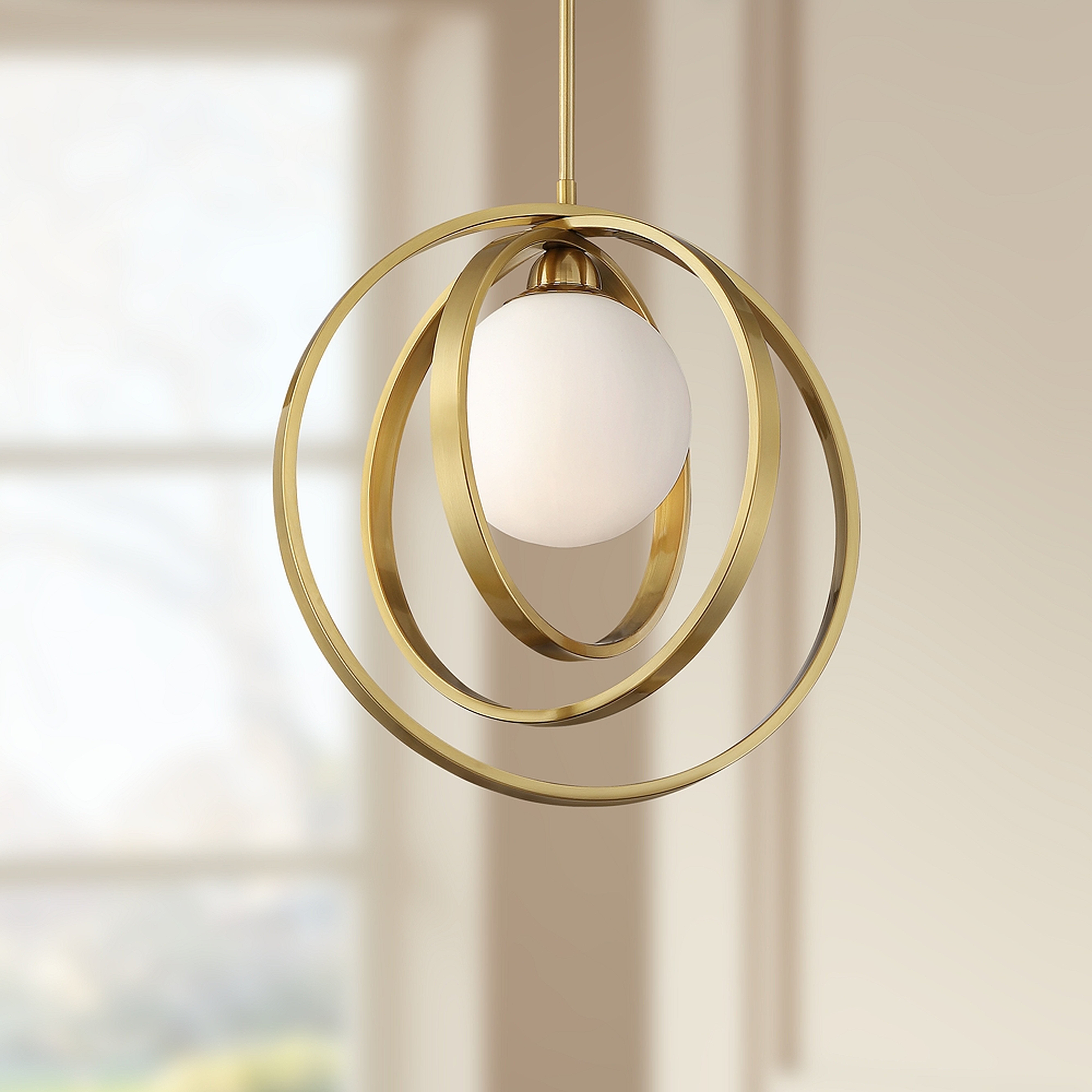 Braxton 16 1/2" Wide Brass Multi Circular LED Pendant Light - Style # 72N52 - Lamps Plus