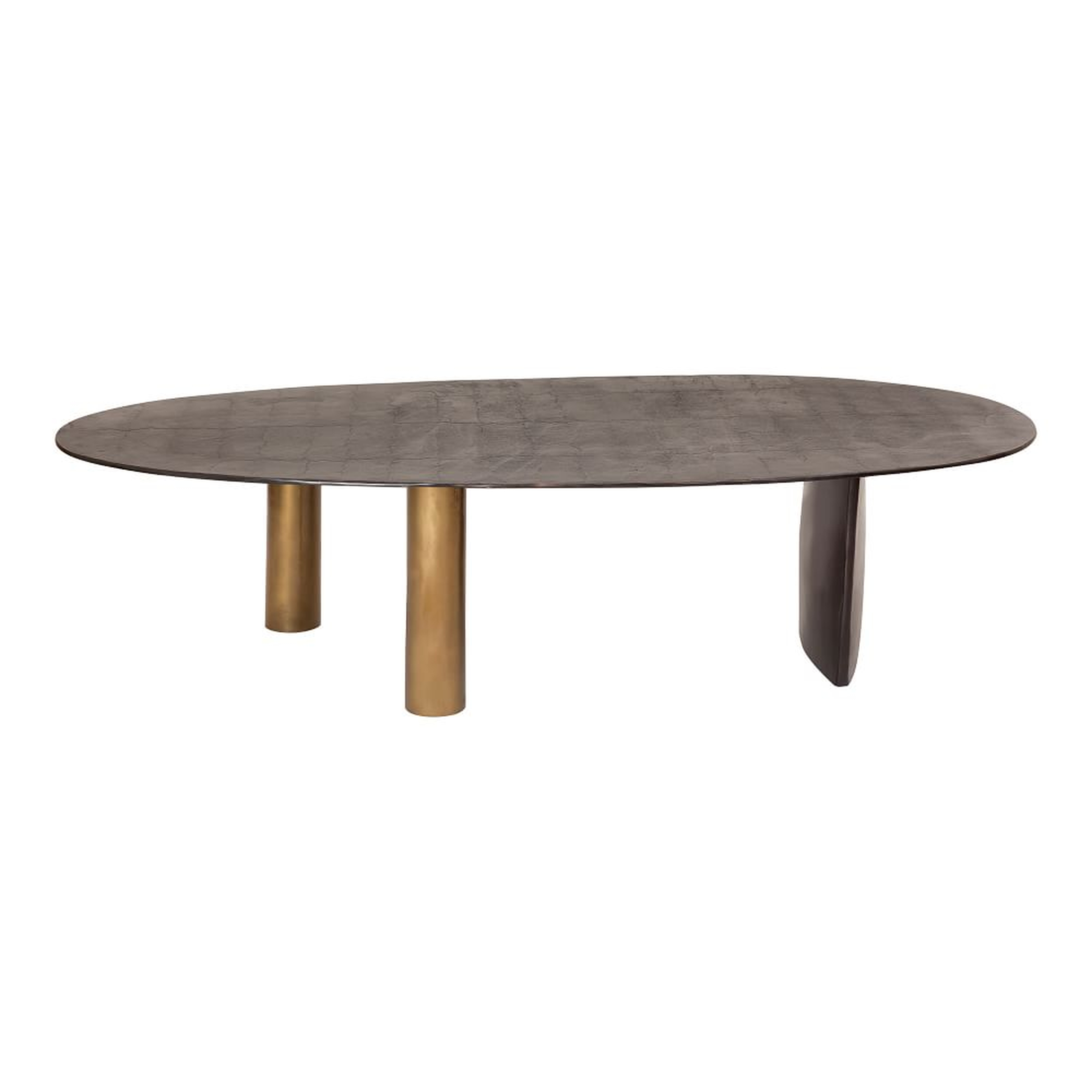 Aluminum Flat Leg Coffee Table,Aluminum Top and Legs, - West Elm