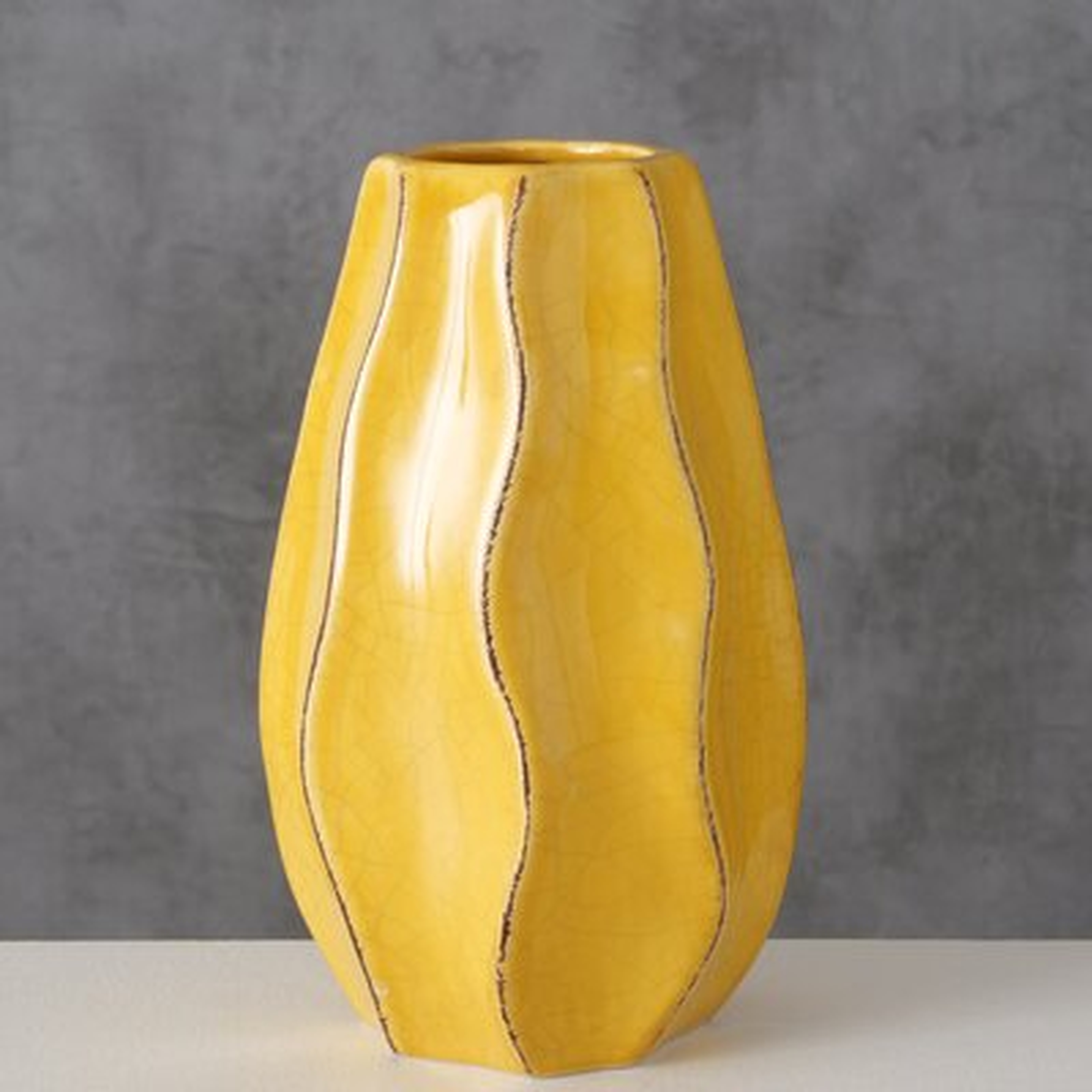 Funsch Yellow 7" Stoneware Table Vase - Wayfair