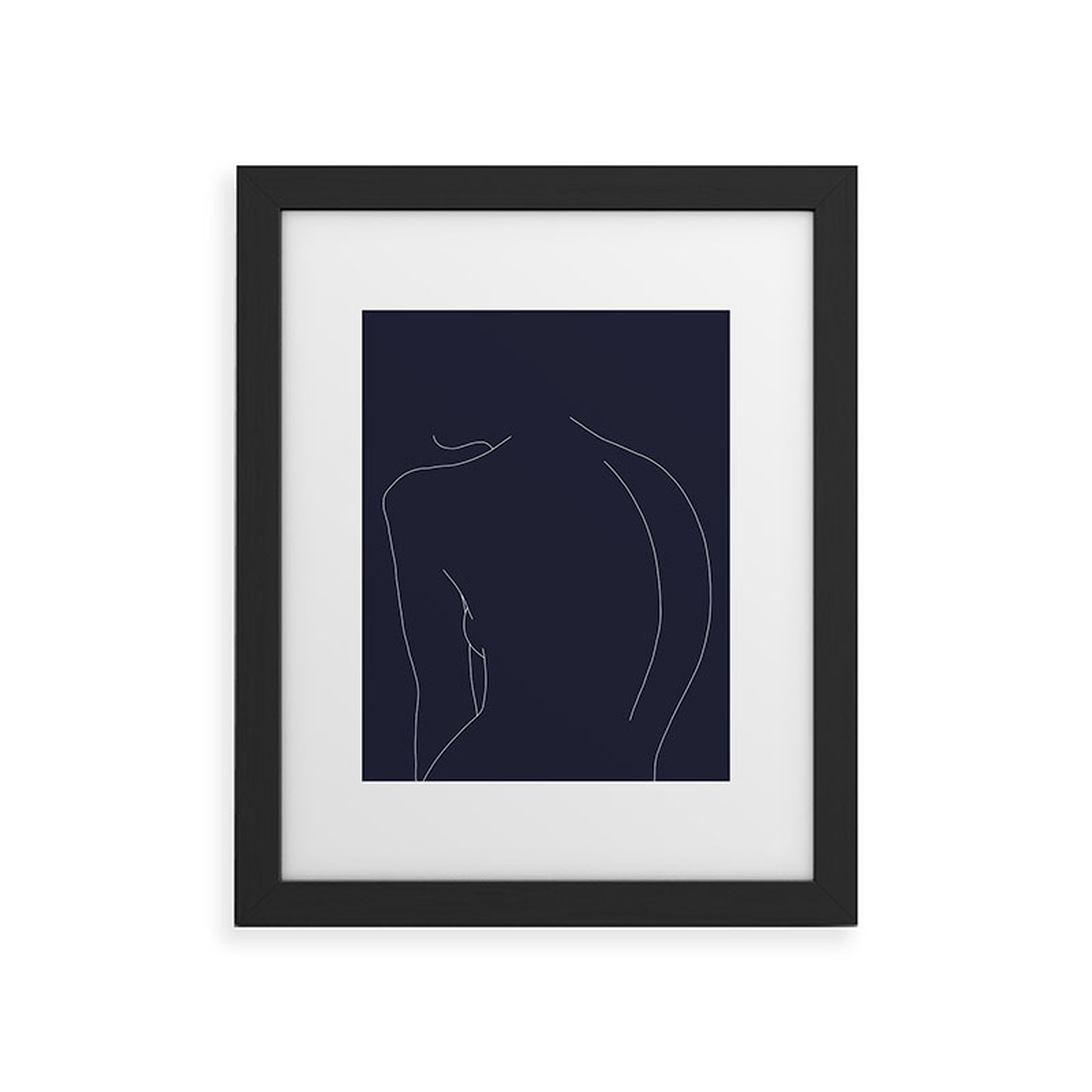 Womans Back Line by The Colour Study - Framed Art Print Classic Black 11" x 14" - Wander Print Co.