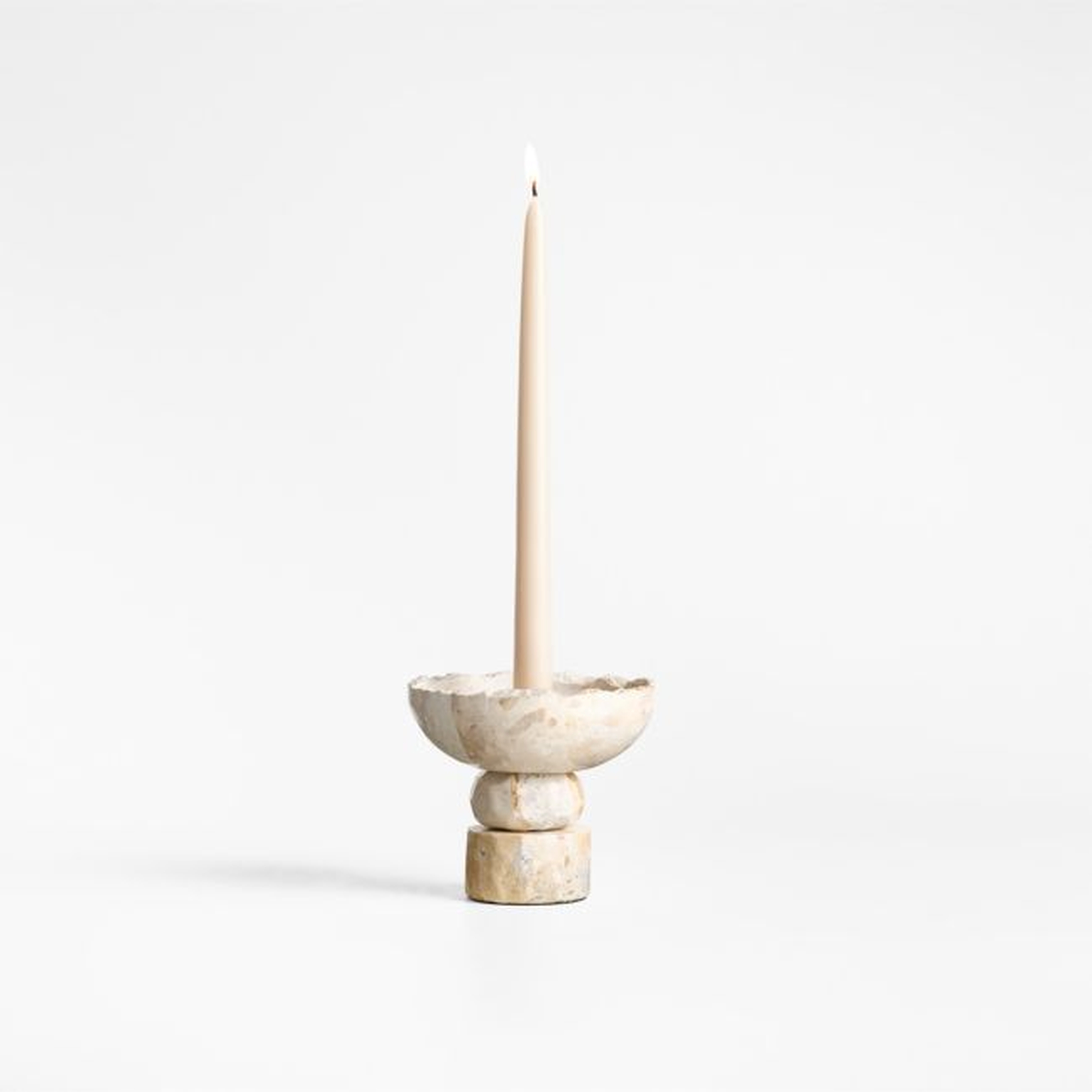 Toulouse Marble Taper Candle Holder by Laura Kim - Crate and Barrel