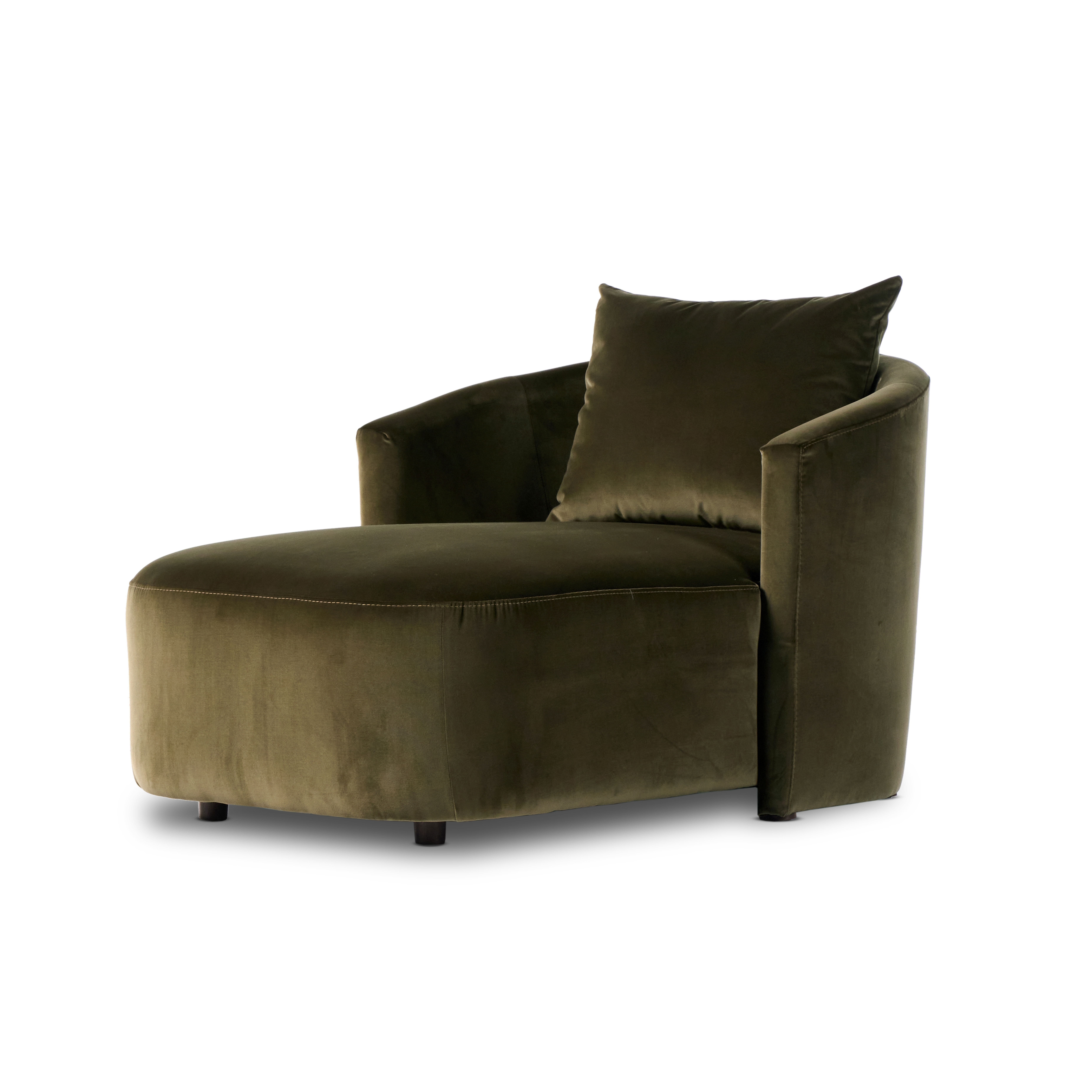 Farrah Chaise Lounge-Surrey Olive - Four Hands