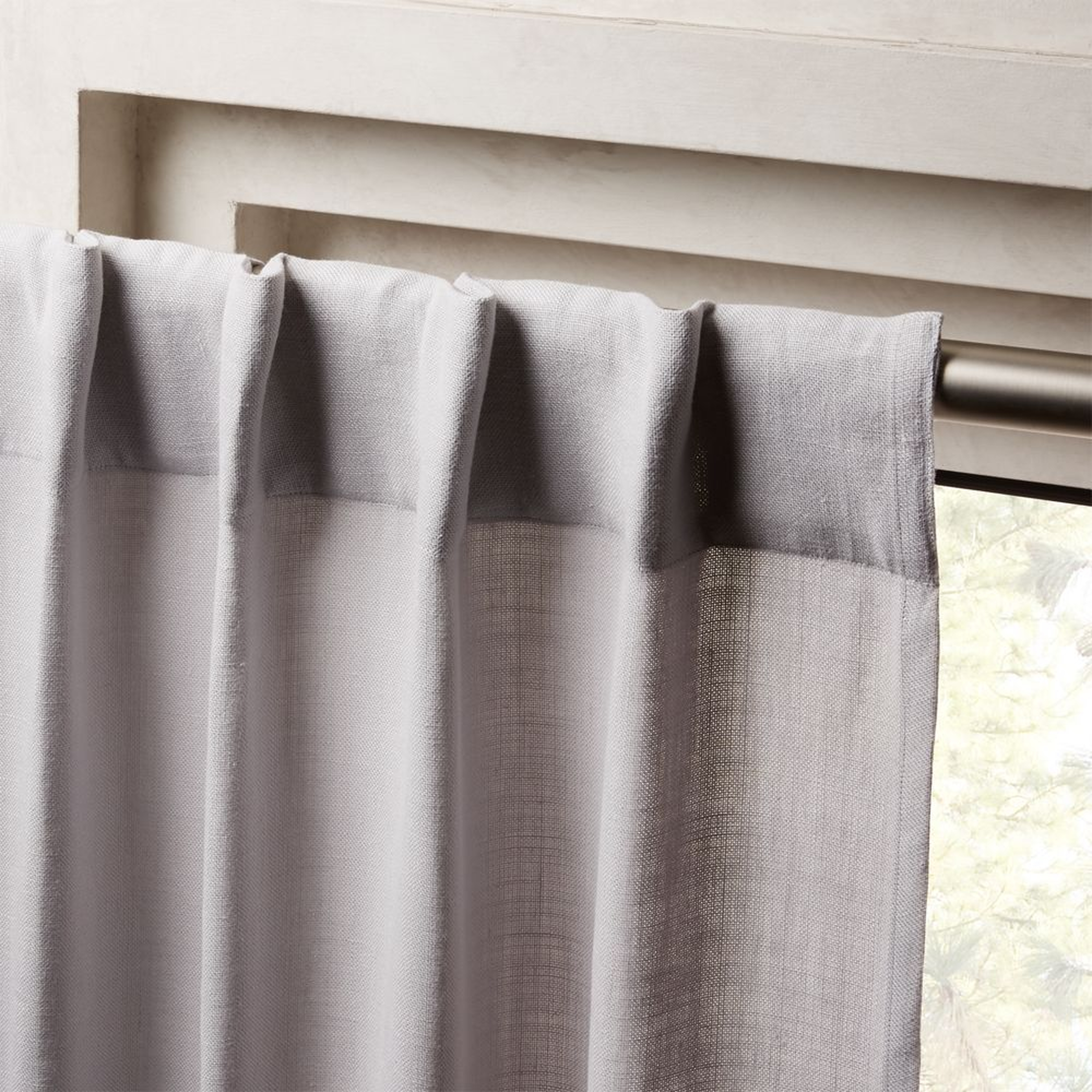 Heavyweight Silver Grey Linen Curtain Panel 48"x108" - CB2