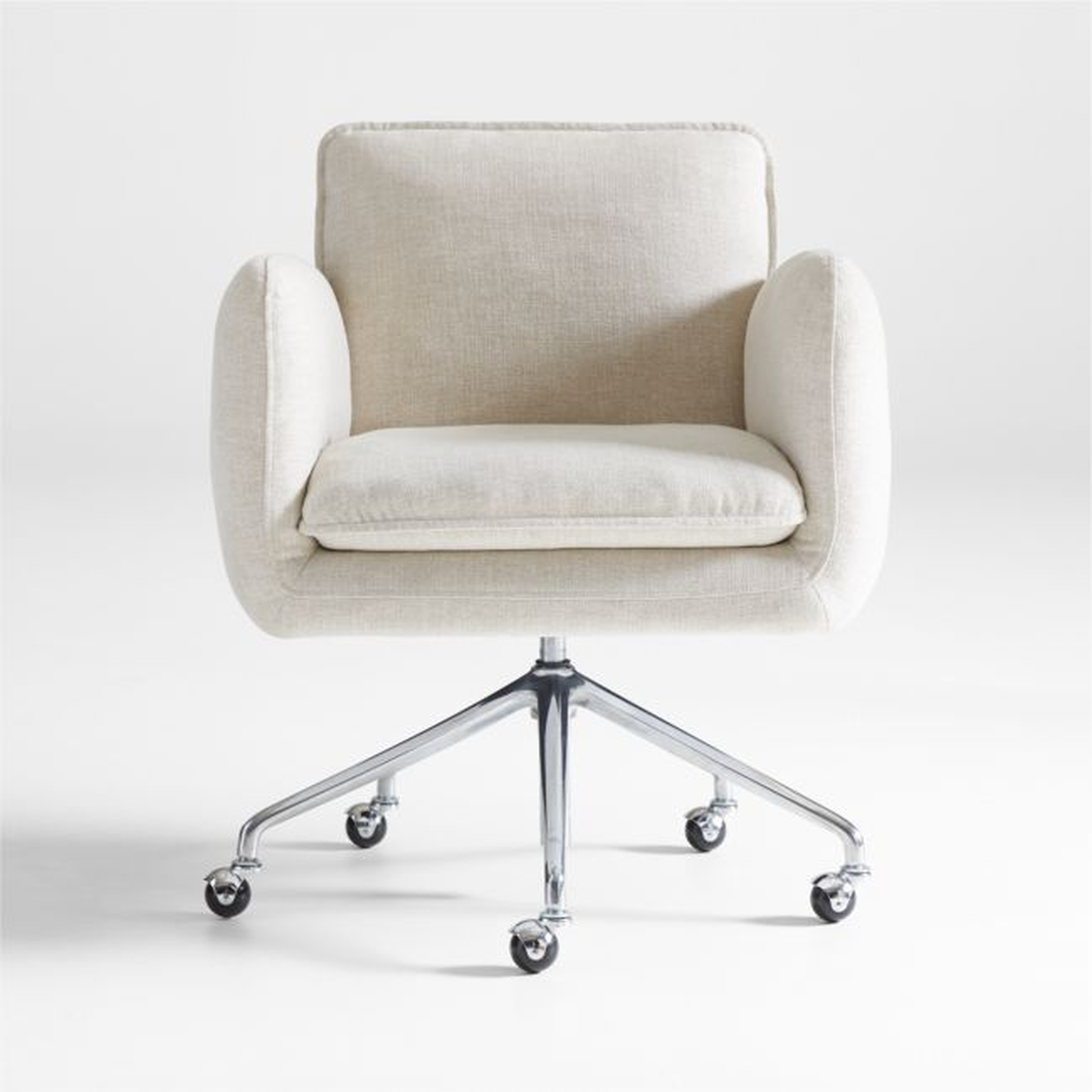 Jens Plush Ivory Office Chair - Crate and Barrel